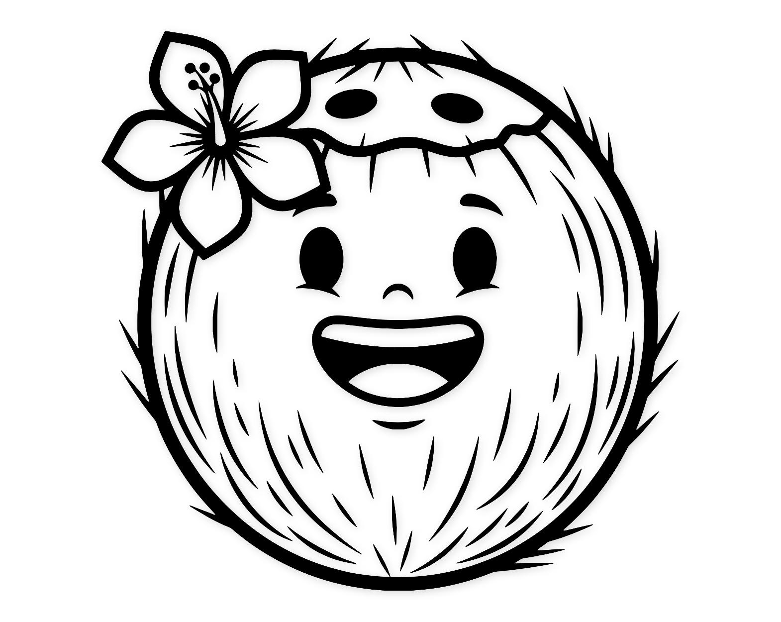 Coconut Dream Svg Png: Cute Tropical Character For Crafts
