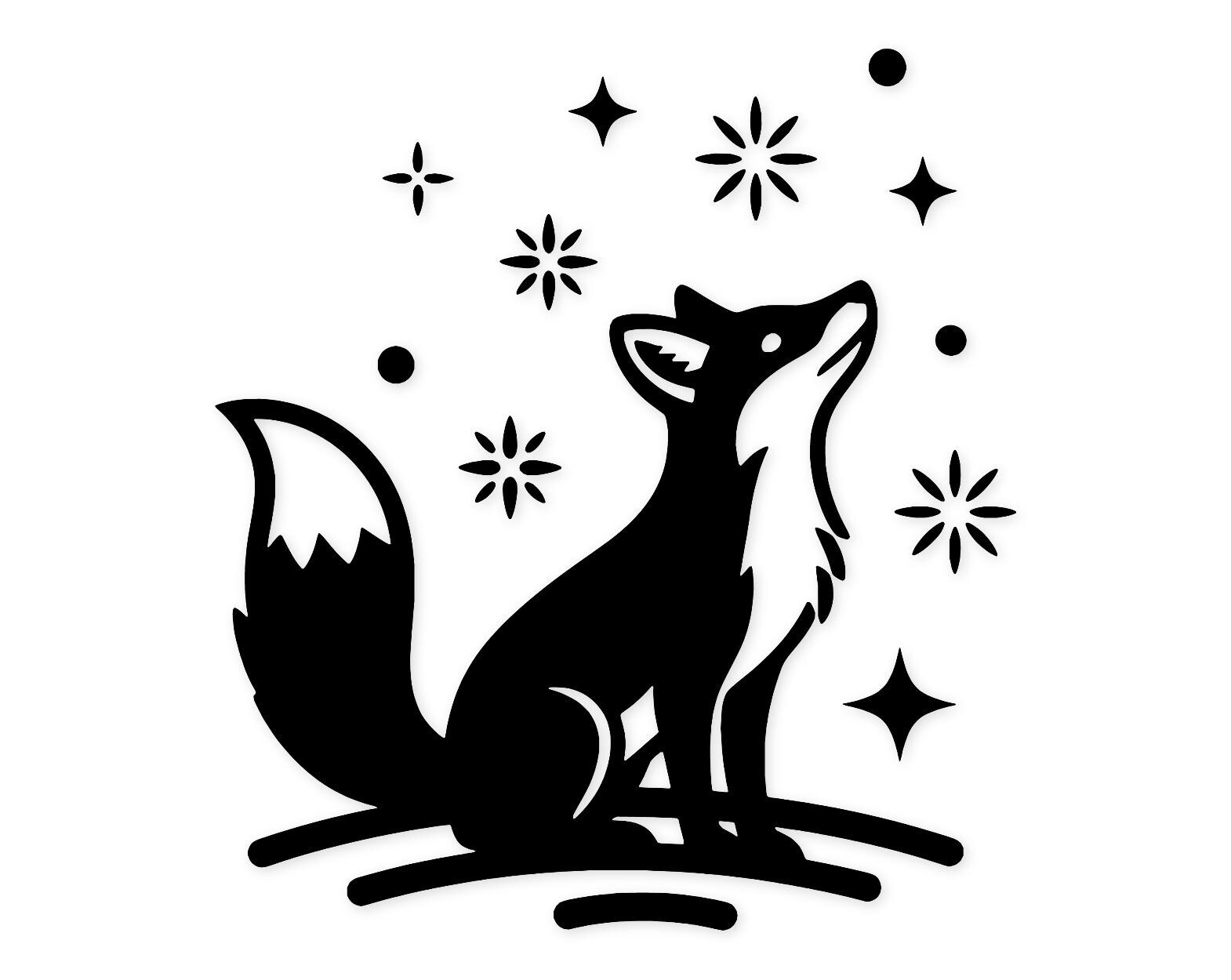 Celestial Scene Svg Png: Whimsical Fox Design For Wall Art