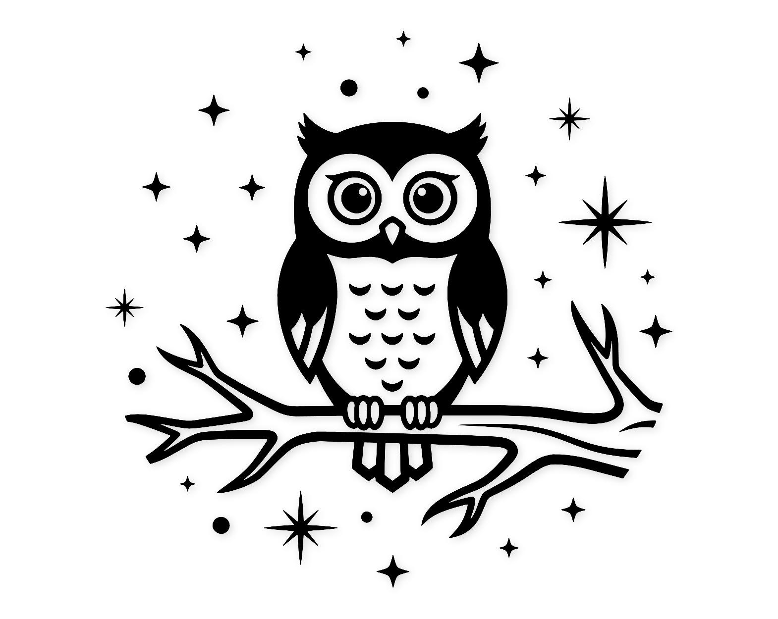 Night Owl Scene Svg Png: Cut Ready Digital Design For Cricut Silhouette