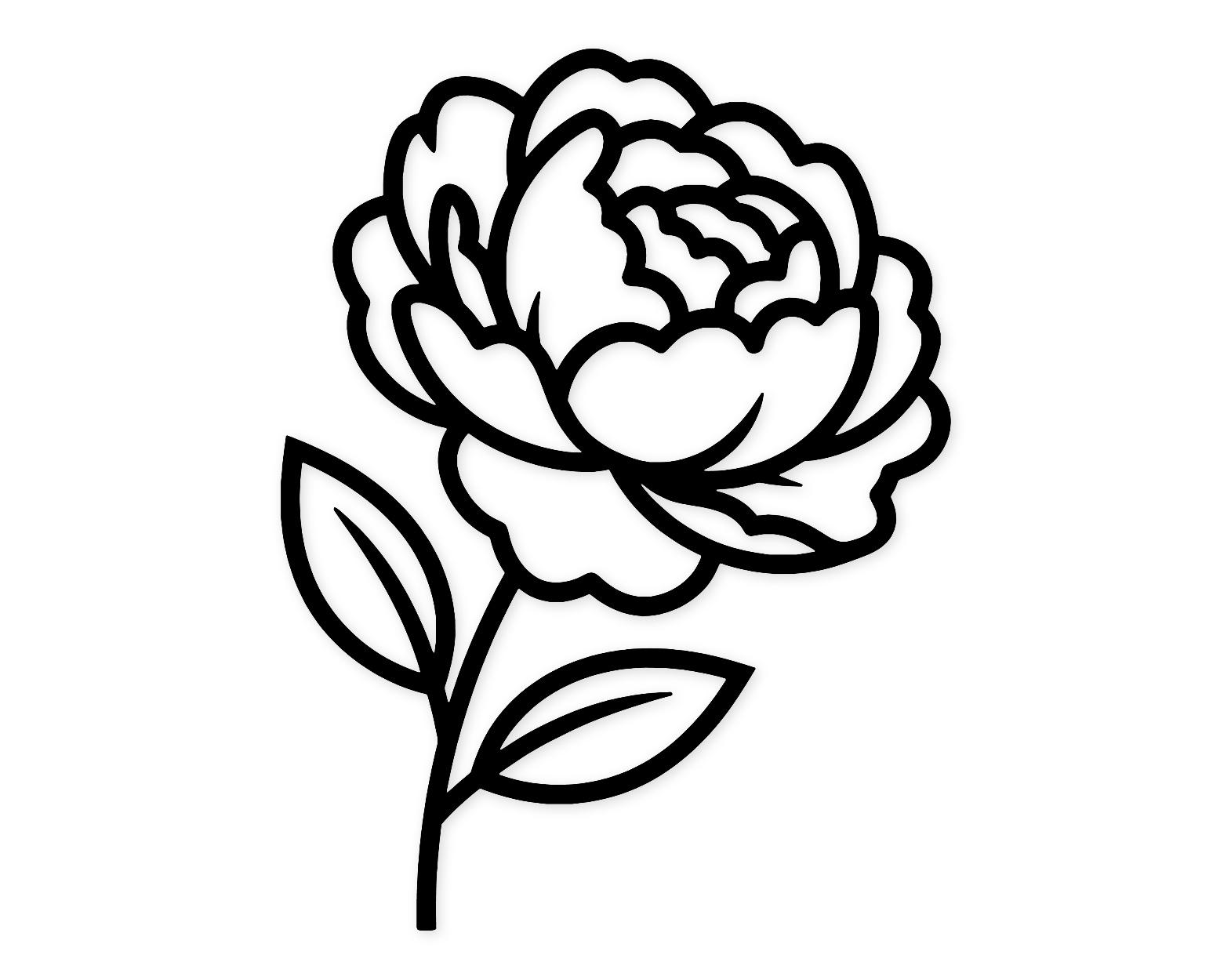 Single Flower Icon Svg Png: Minimalist Black And White Design For Projects
