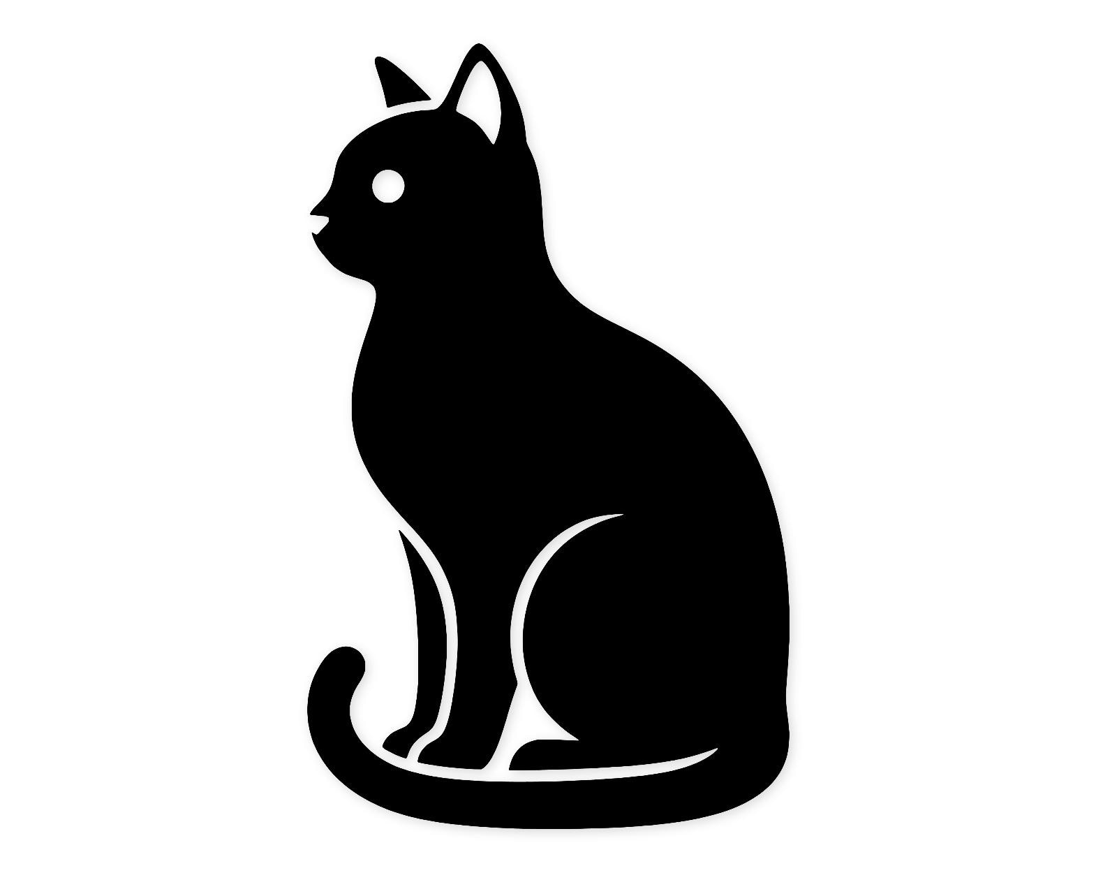 Minimal Cat Icon Svg Png: Bold Silhouette For Crafts