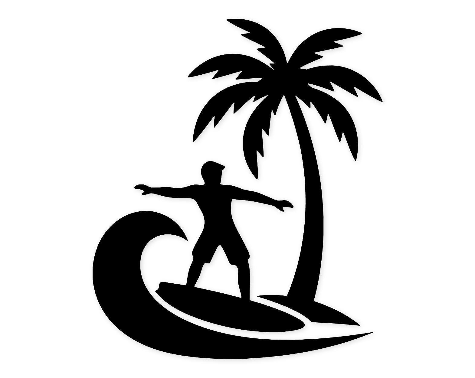Surfer And Palm Svg Png: Cut Ready Digital Design For Cricut Silhouette