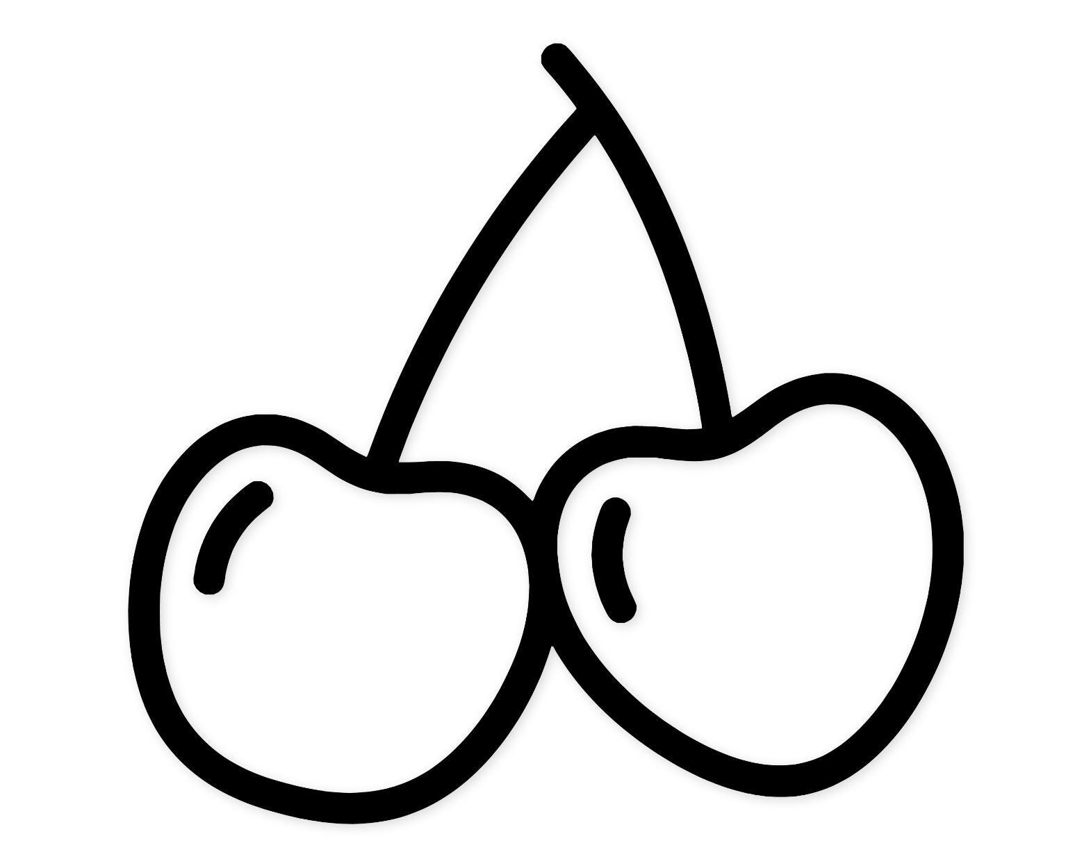 Cherry Svg Png: Bold Line Design For Stickers