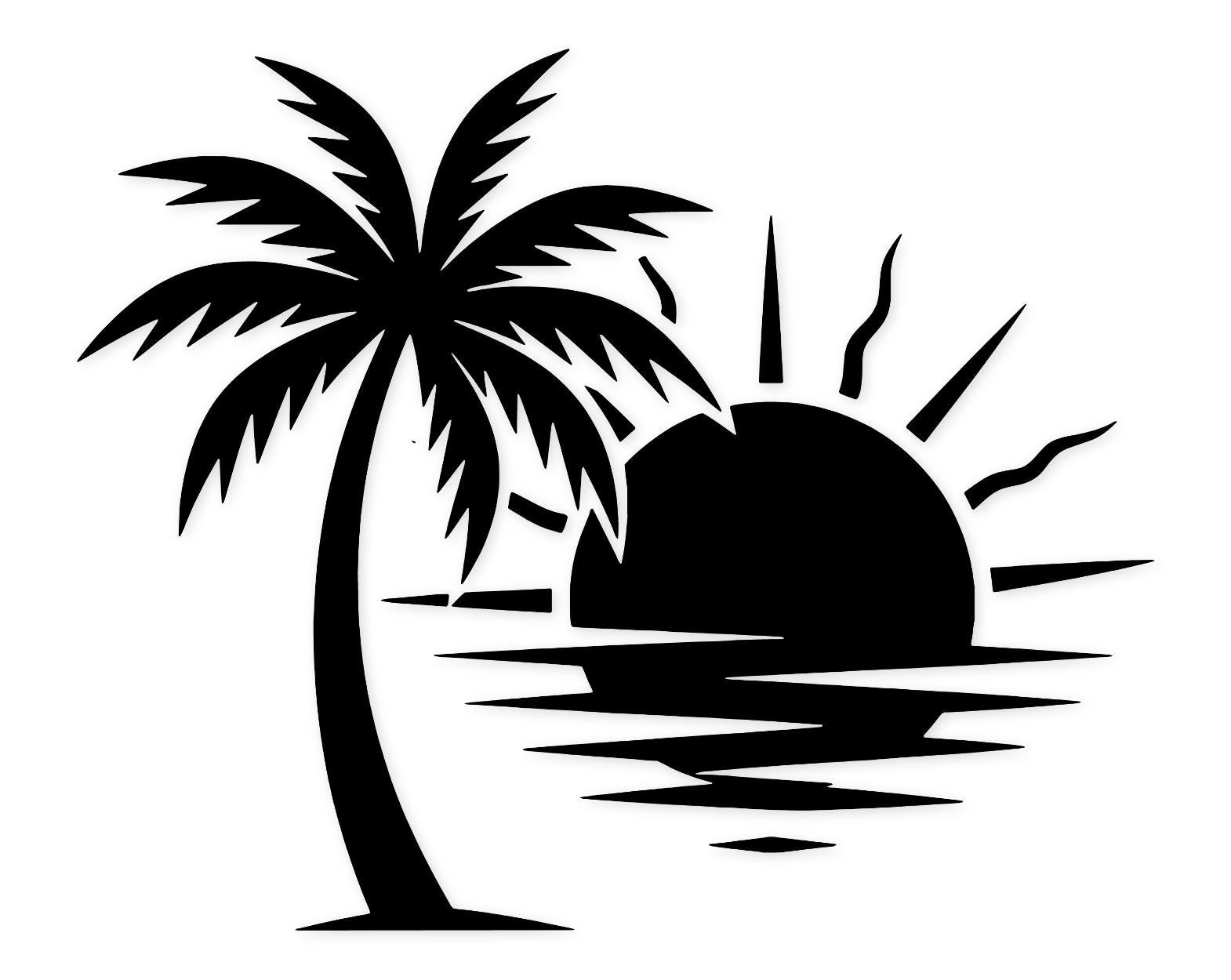 Tropical Sunset Scene Svg Png: Cut Ready Digital Design For Cricut Silhouette