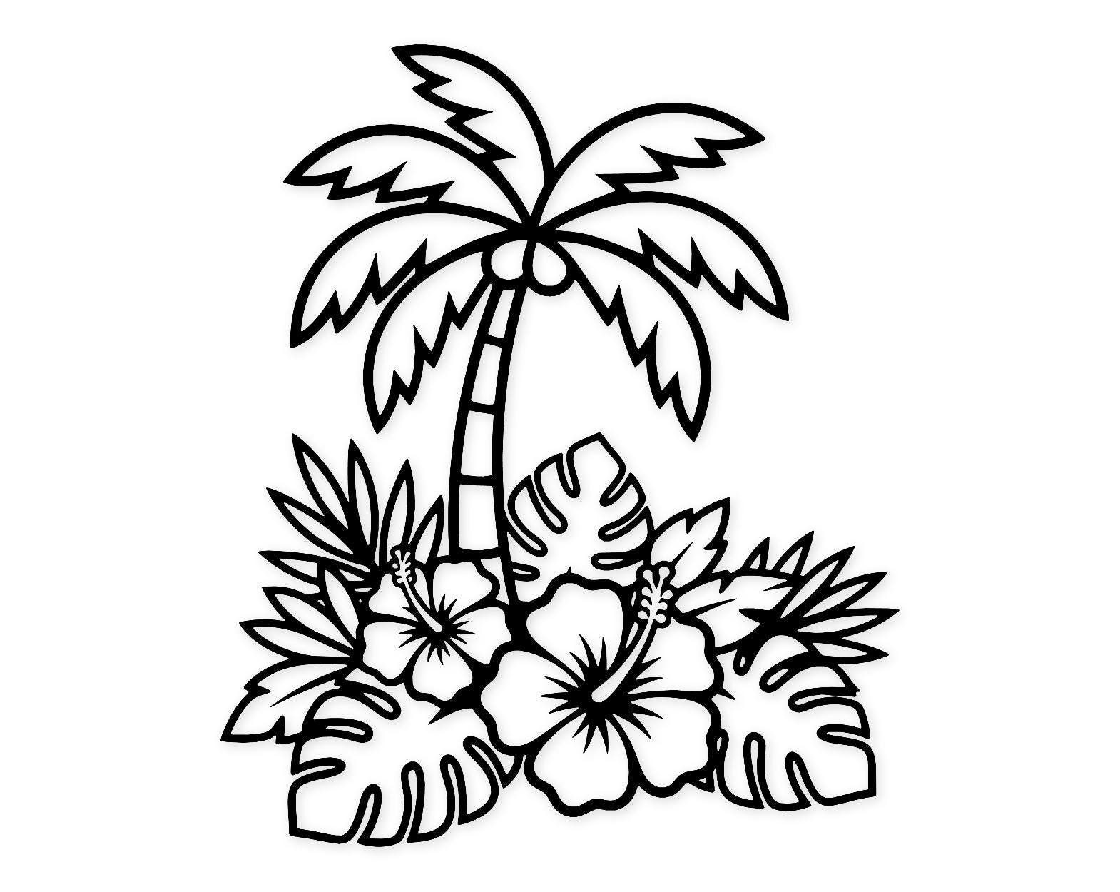 Palm Tree Svg Png: Bold Outline Design For Tropics Decor