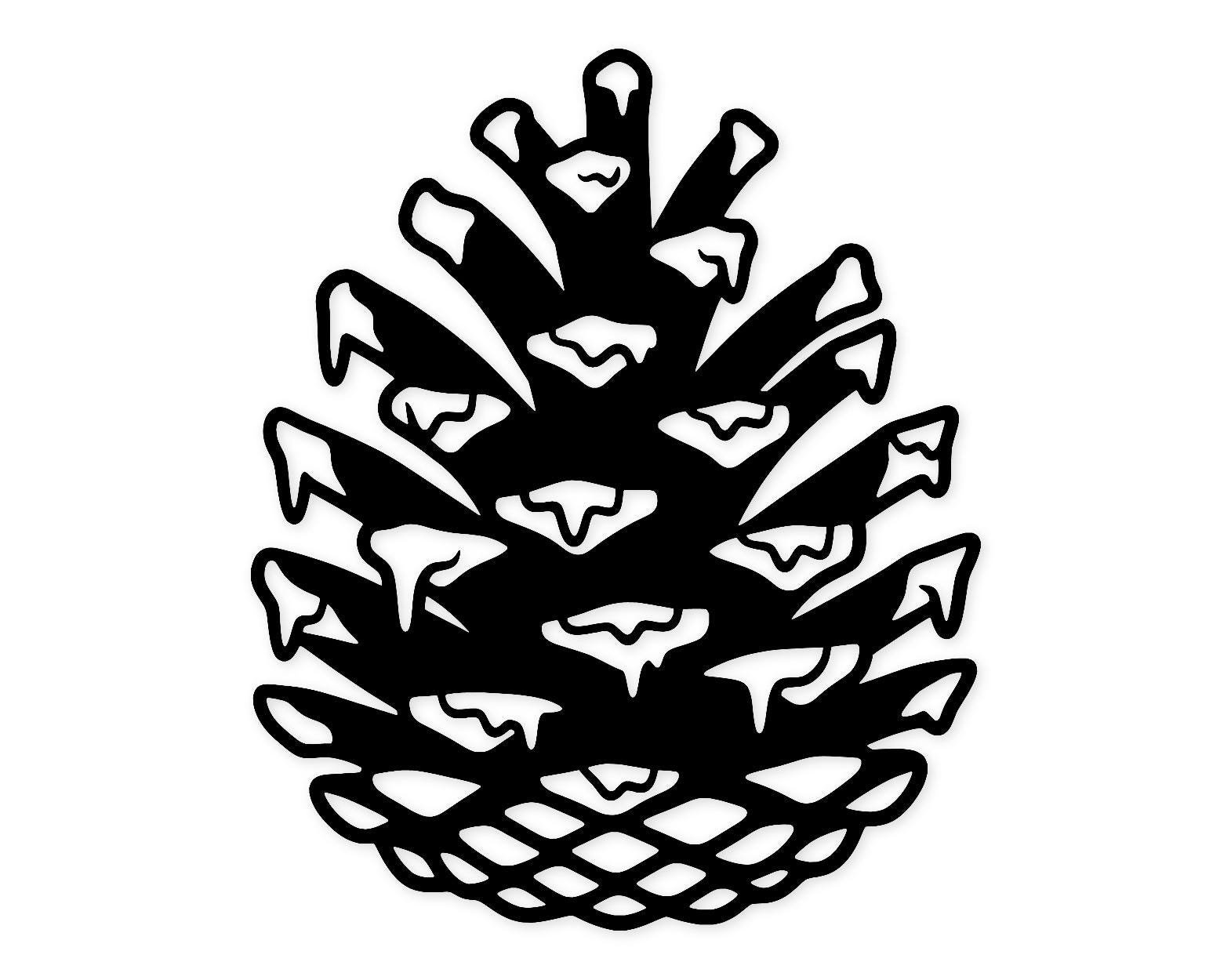 Frosty Pine Cone Svg Png: Bold Line Design For Winter Crafts
