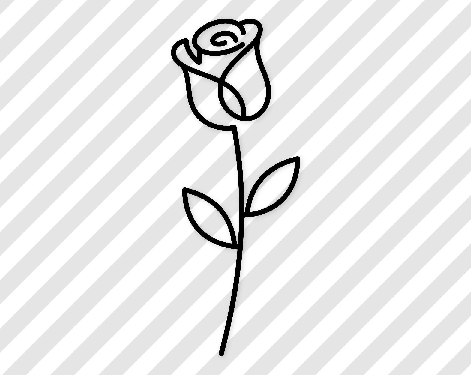 Minimalist Rose Svg Art: Black Line Art Floral Design