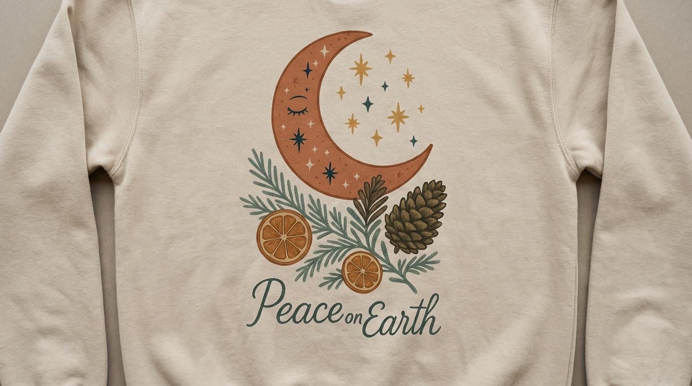 Crescent Moon Art: Svg Png Digital Download With Floral Elements