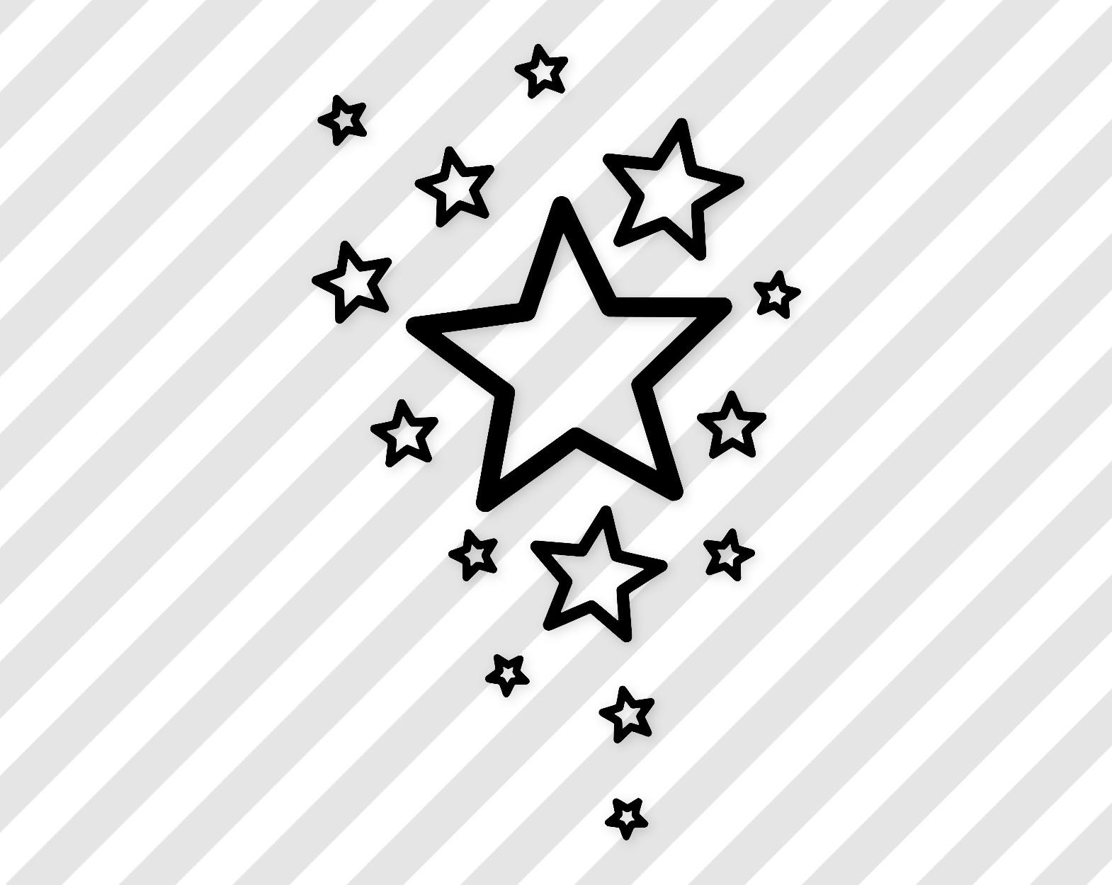 Star Digital Artwork: Black And White High Contrast Svg