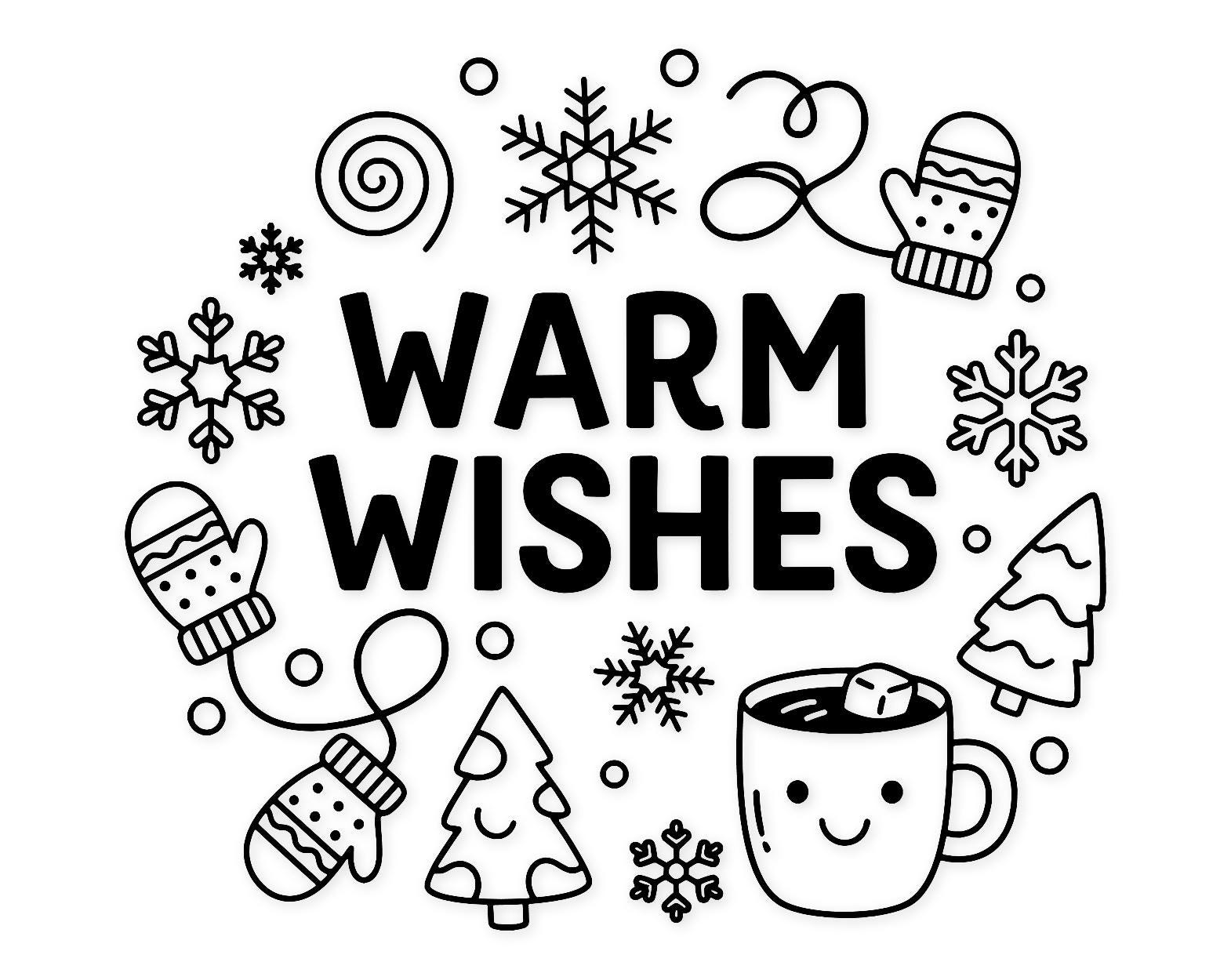 Warm Wishes Svg Png: Cute Typography For Holiday Decor