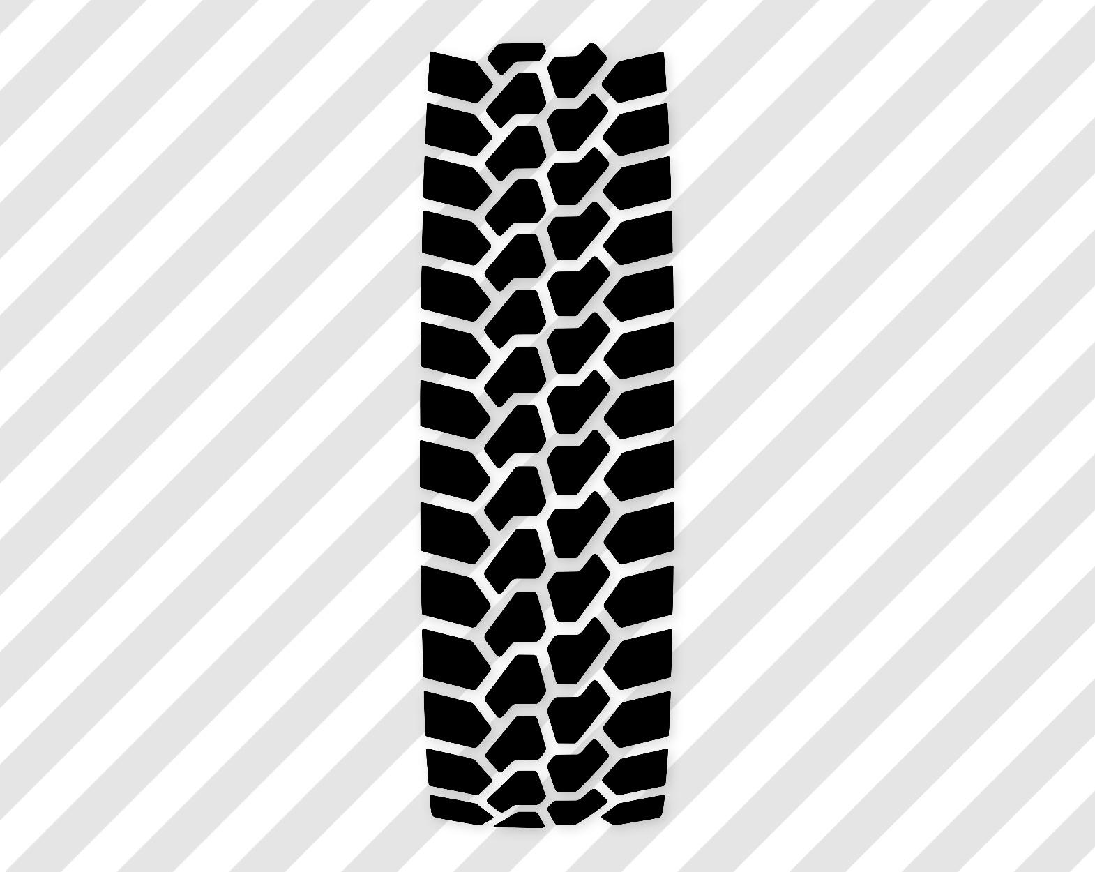 Tire Track Svg: Black-And-White Vector Illustration, Bold Outlines