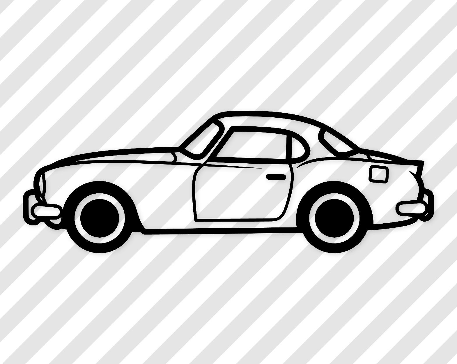 Vintage Car Clipart: Black And White Vector Illustration