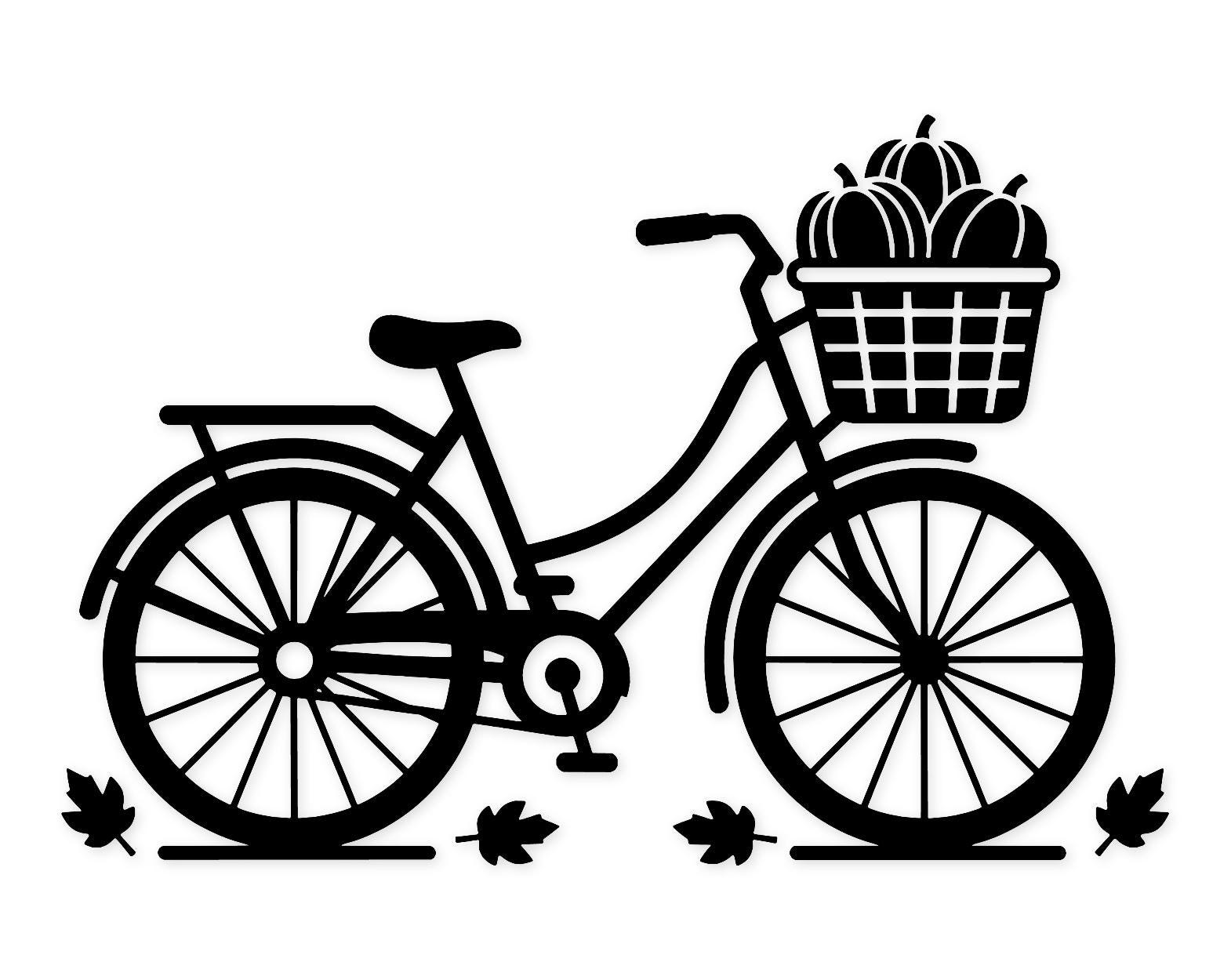 Crisp Air Svg Png: Vintage Bicycle With Pumpkins For Fall Decor