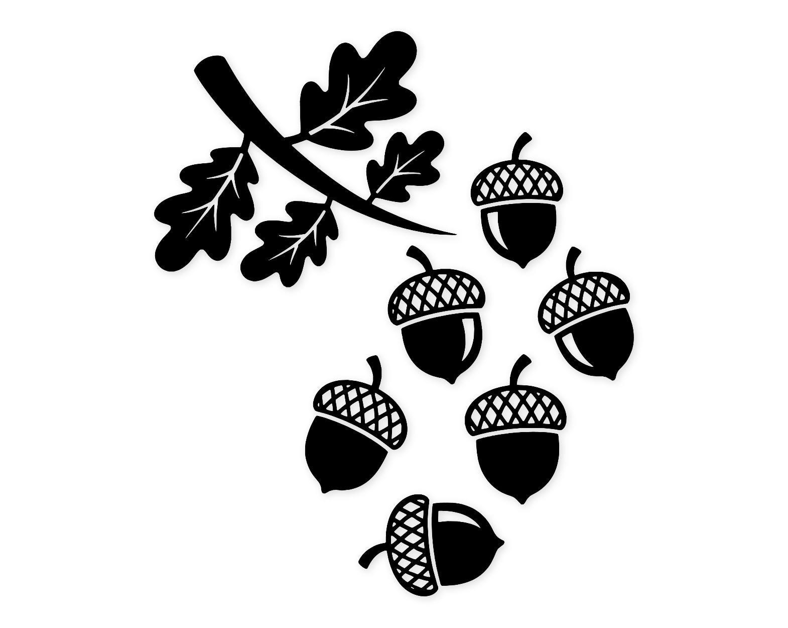 Falling Acorns Svg Png: Cut Ready Digital Design For Cricut Silhouette