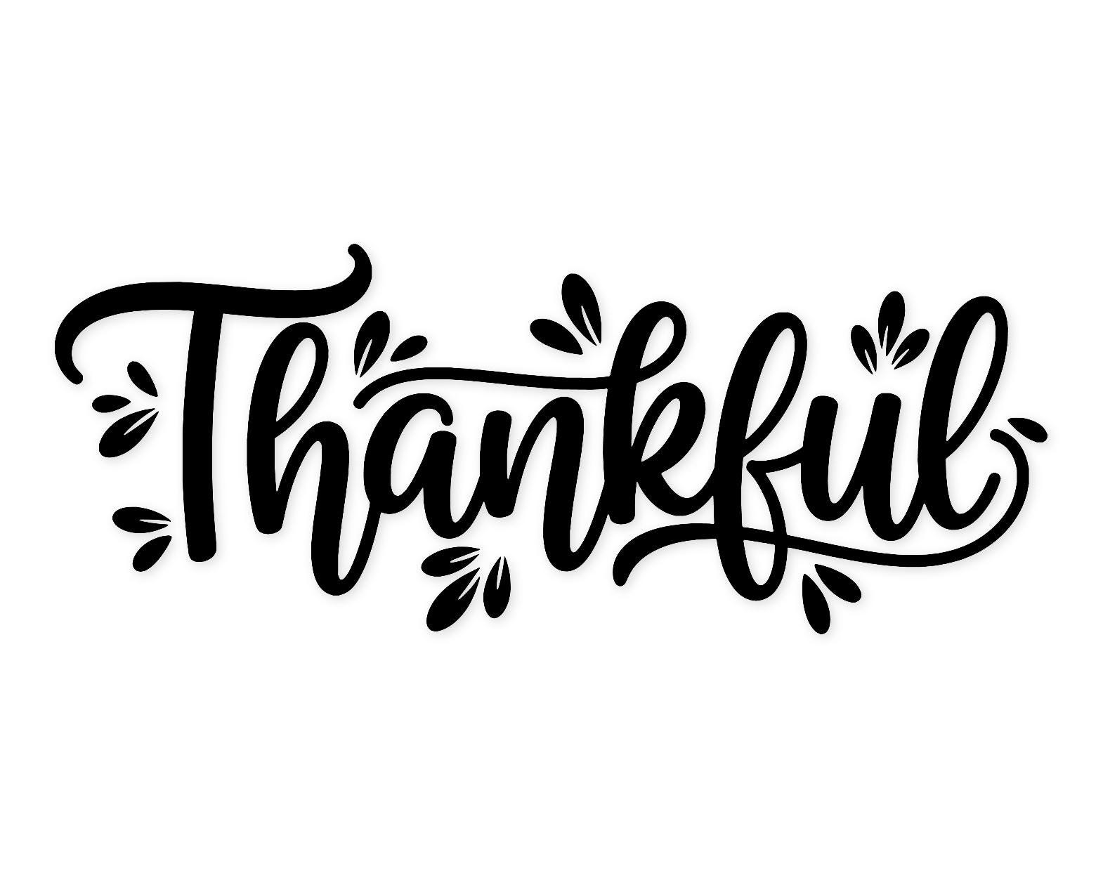 Thankful Typography Svg Png: Elegant Hand-Lettered Design For T-Shirts