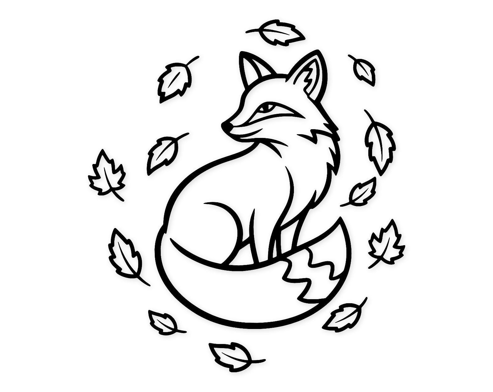 Fox In Fall Svg Png: Minimalist Design For Autumn Decor