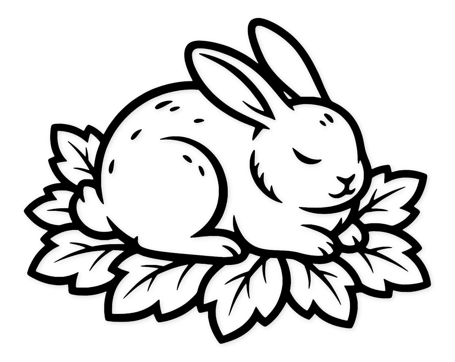 Calm Rabbit Svg Png: Elegant Design For Relaxation Decor