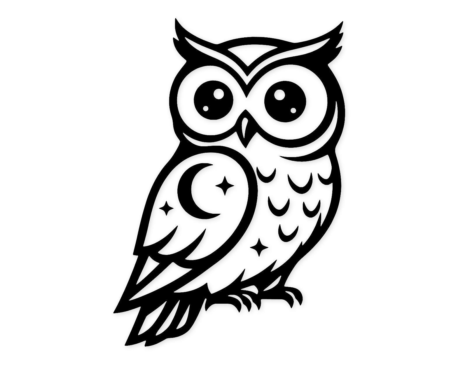 Hooting Owl Svg Png: Bold & Whimsical Design For Home Decor