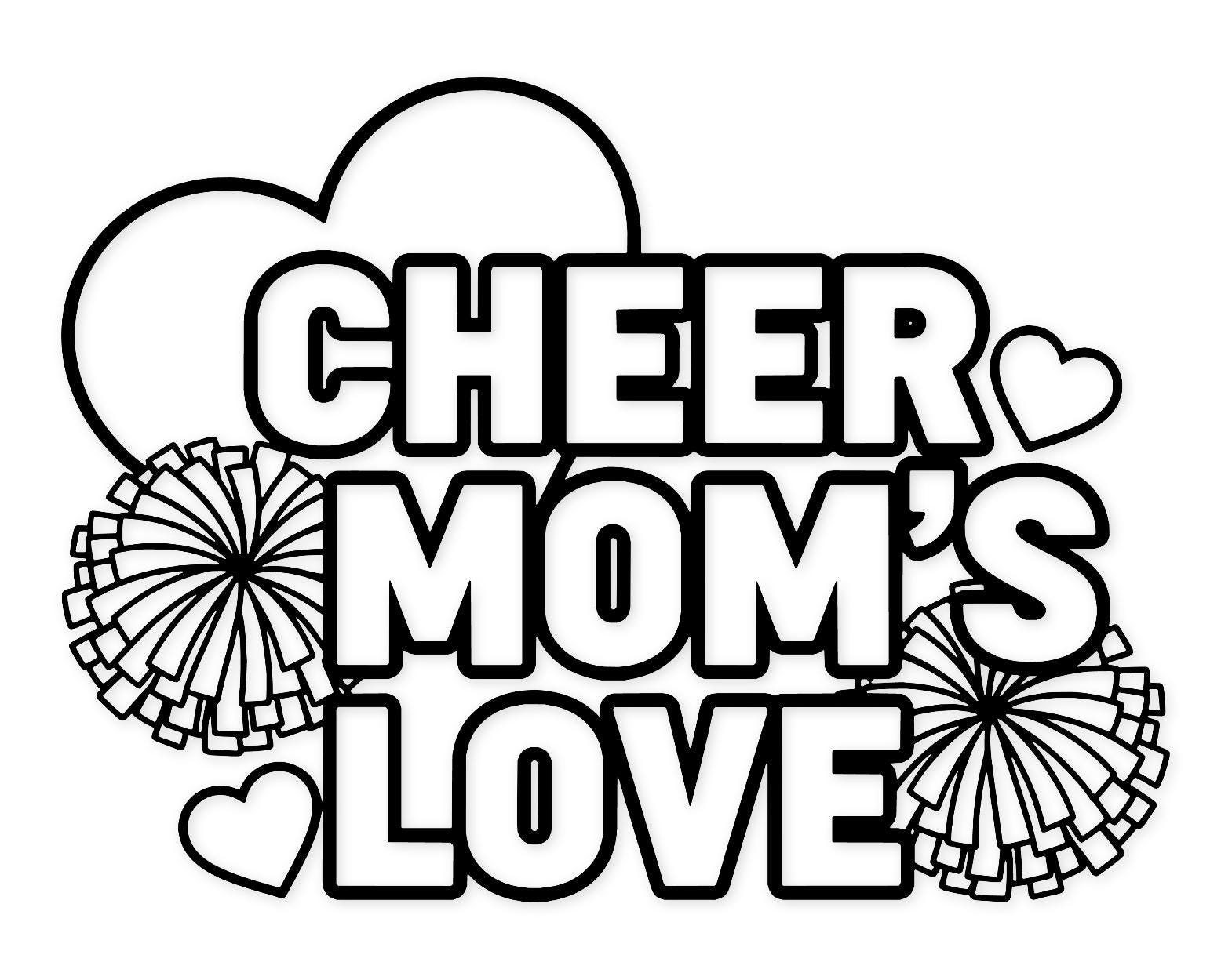 Cheer Mom's Love Svg Png: Bold Clean Lines For T-Shirts