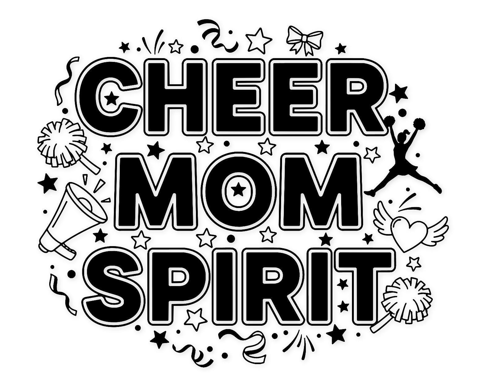 Cheer Mom Spirit Svg Png: Bold Typography For Cheerleading Gifts