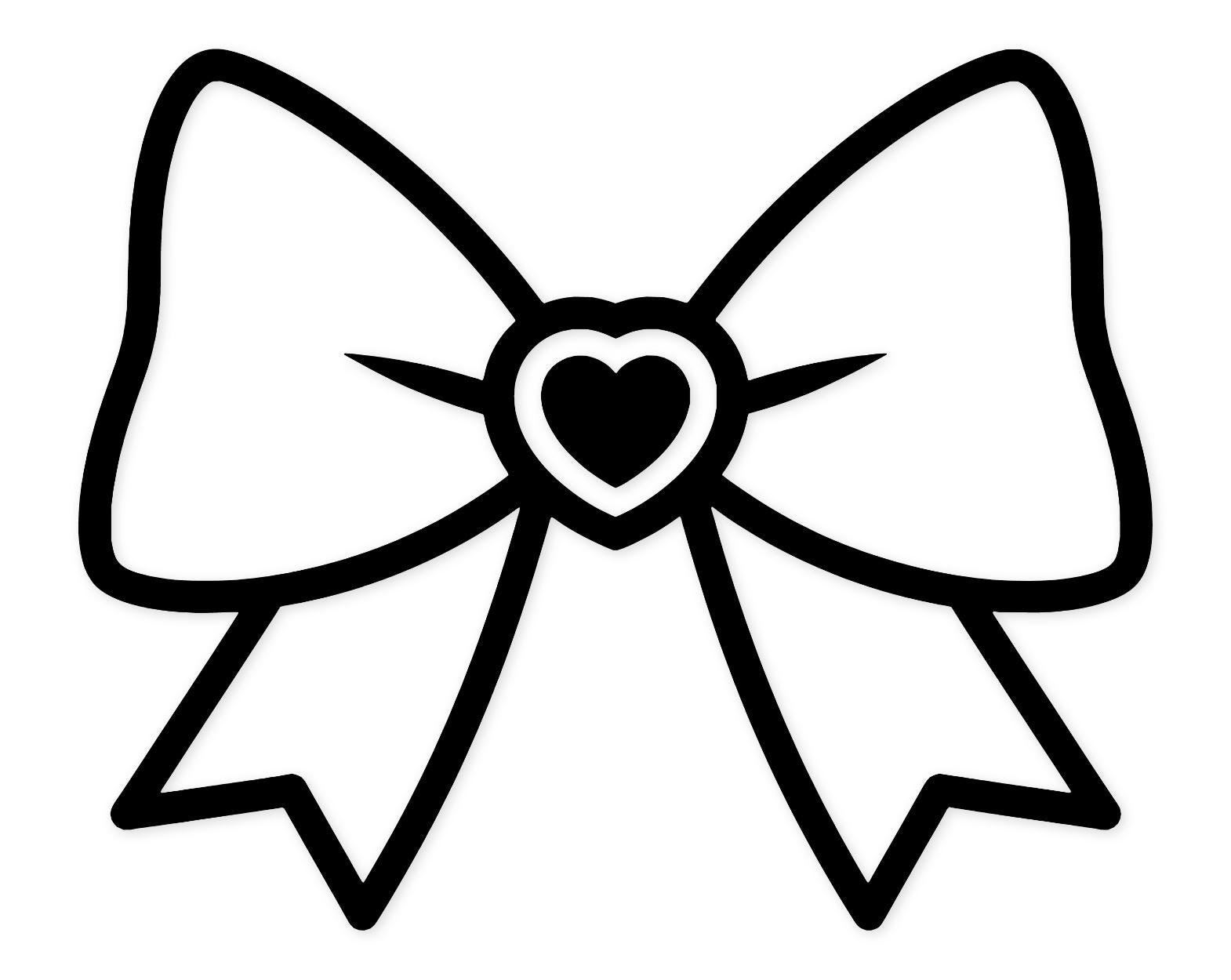 Bow With Heart Svg Png: Minimalist Design For Cheerleading