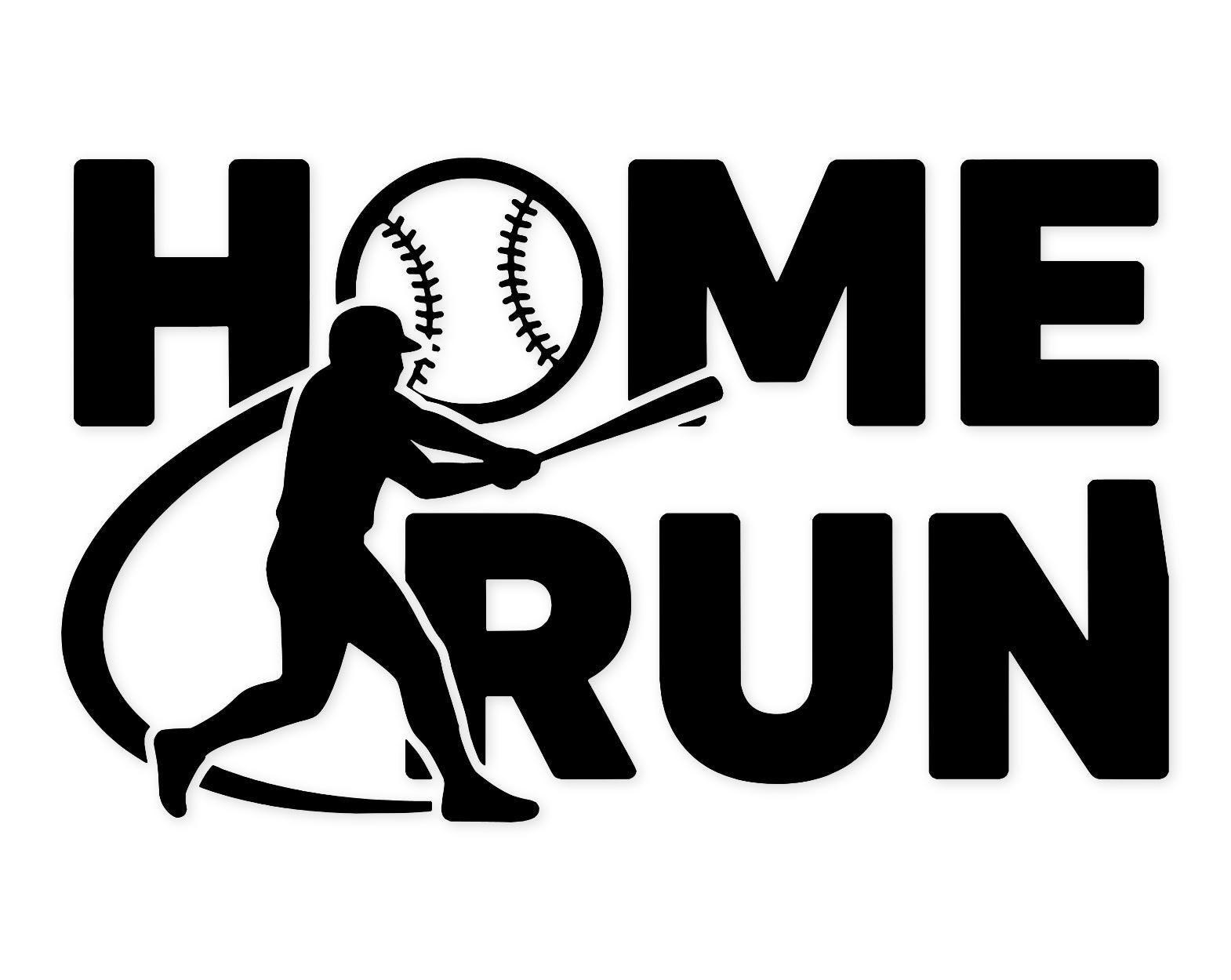 Home Run Typography Svg Png: Bold Clean Design For Sports Fans