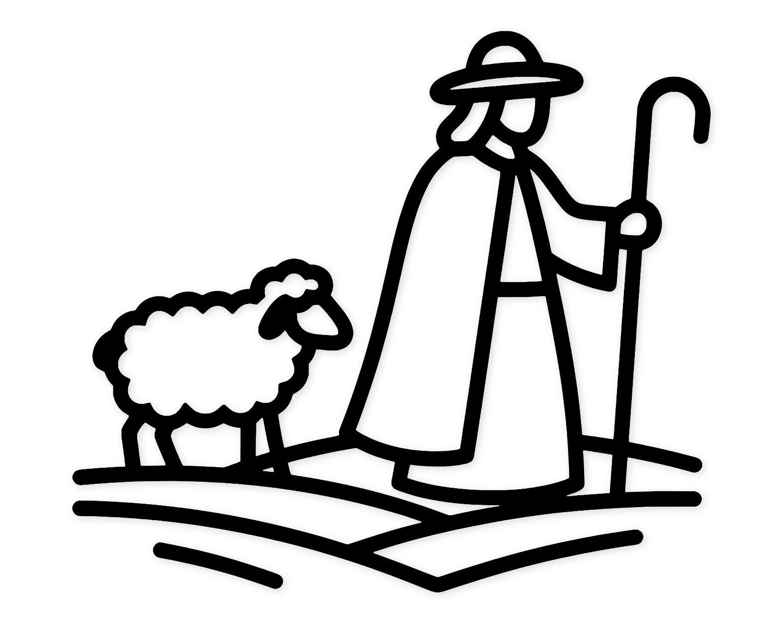 Shepherd And Sheep Svg Png: Minimalist Design For Craft Projects