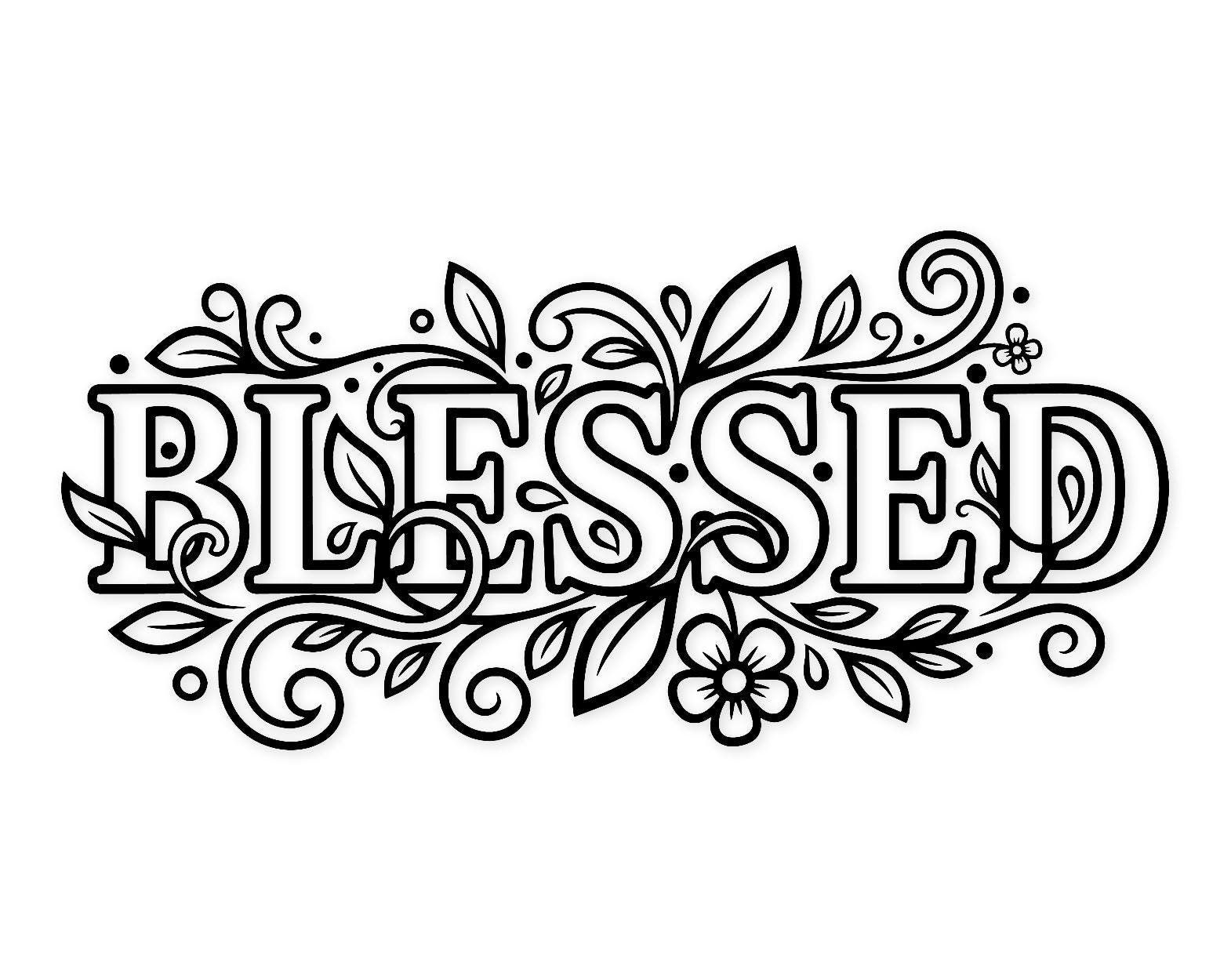 Blessed Typography Svg Png: Floral Accents For T-Shirts
