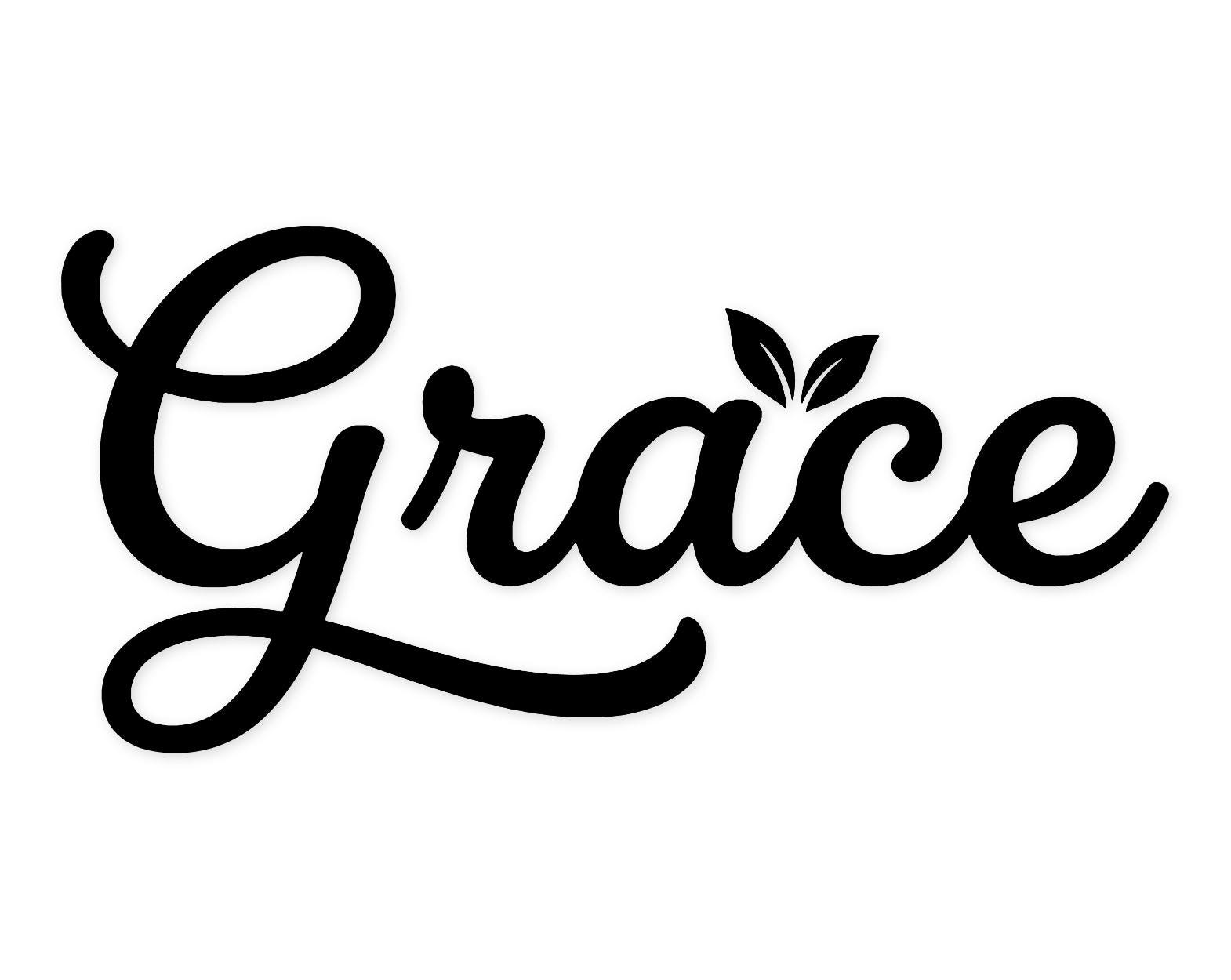 Grace Typography Svg Png: Elegant Script For Print Projects