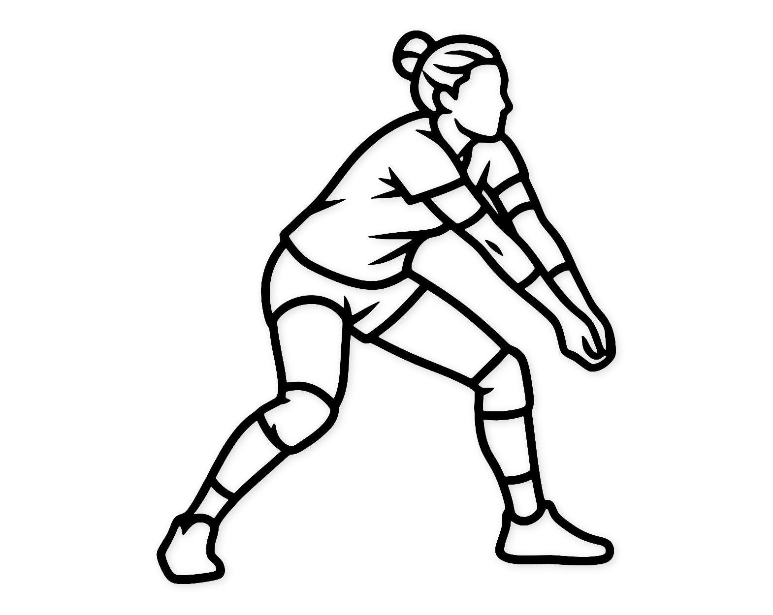 Volleyball Player Svg Png: Bold Outline Design For Sports Lovers