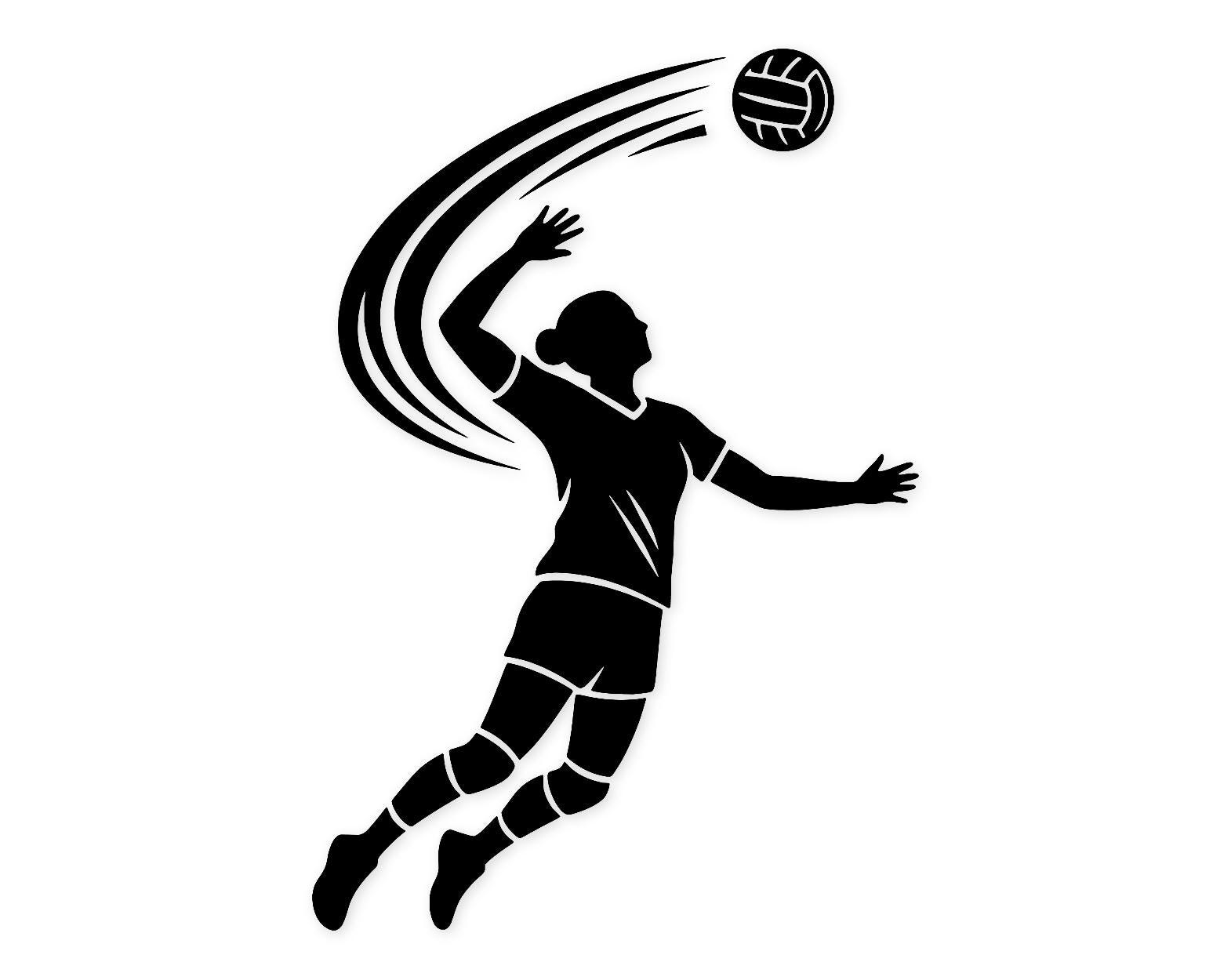 Serving Pose Svg Png: Bold Silhouette For Volleyball