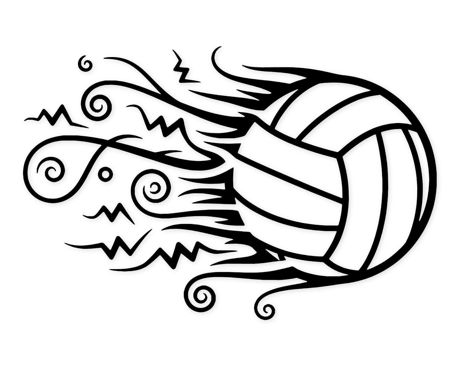 Volleyball Swirl Svg Png: Bold High Contrast Design For T-Shirts