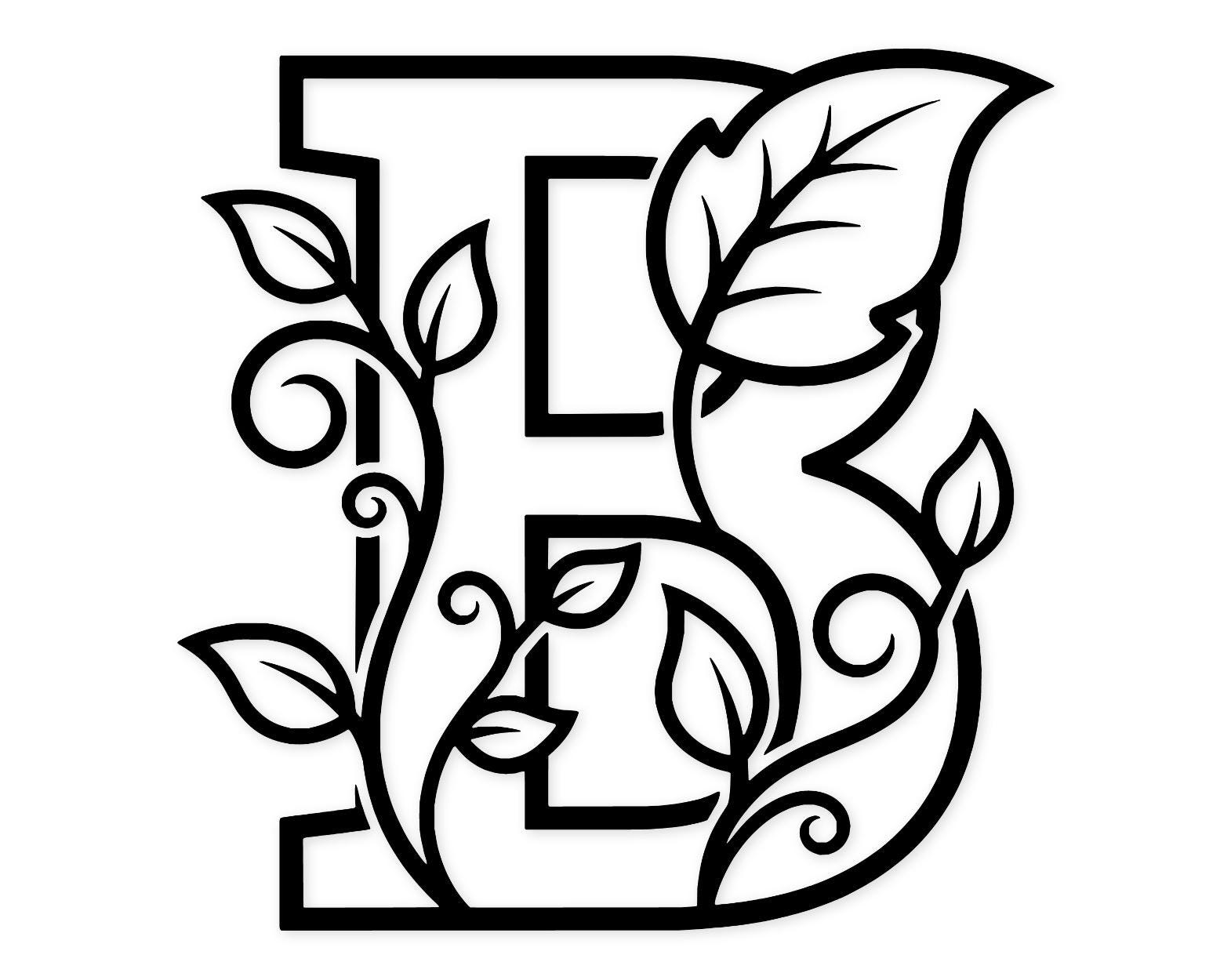B Monogram Svg Png: Elegant Leaf Design For Personalization