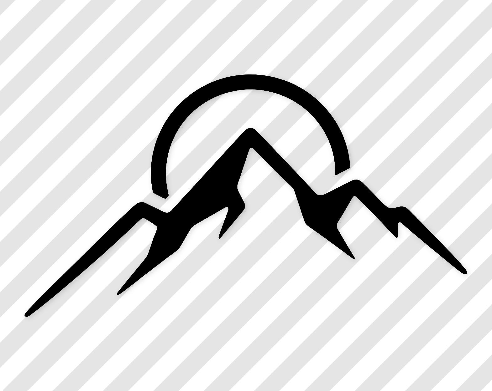 Mountain Silhouette Artwork: Black-And-White Svg Vector Design