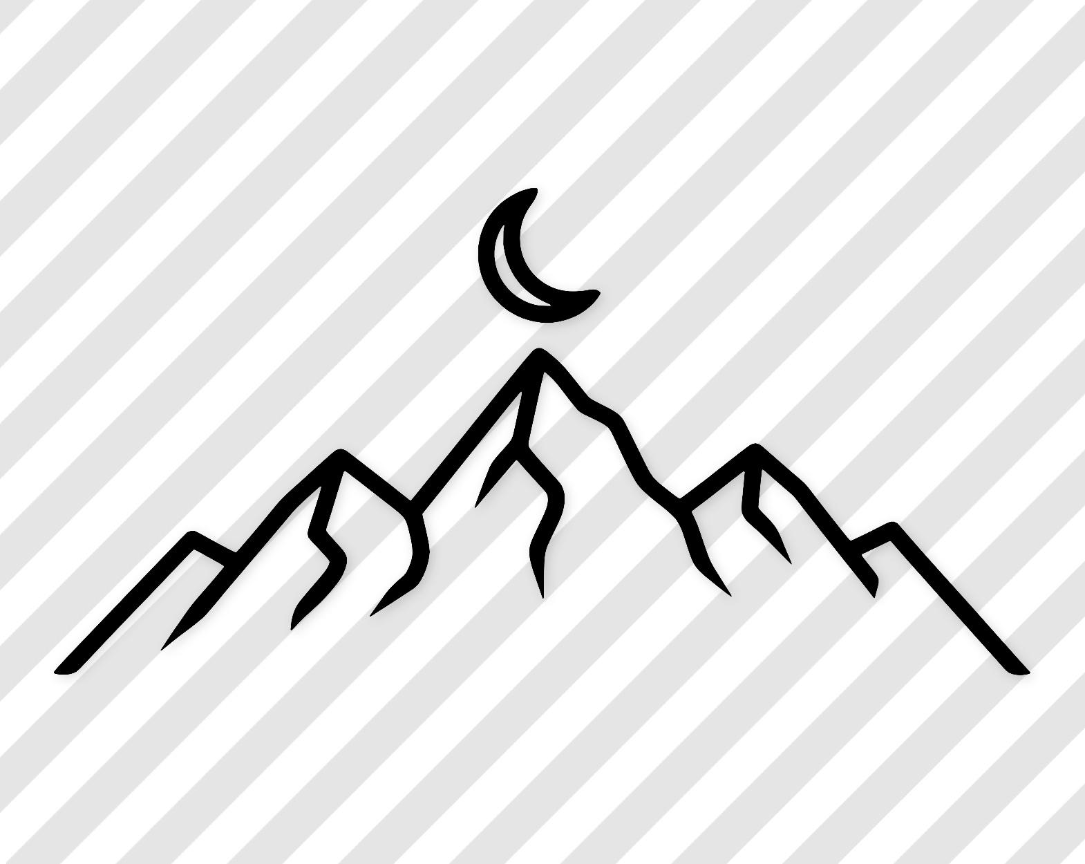 Mountain Range Silhouette Art: Black-And-White Svg For Cricut & Silhouette