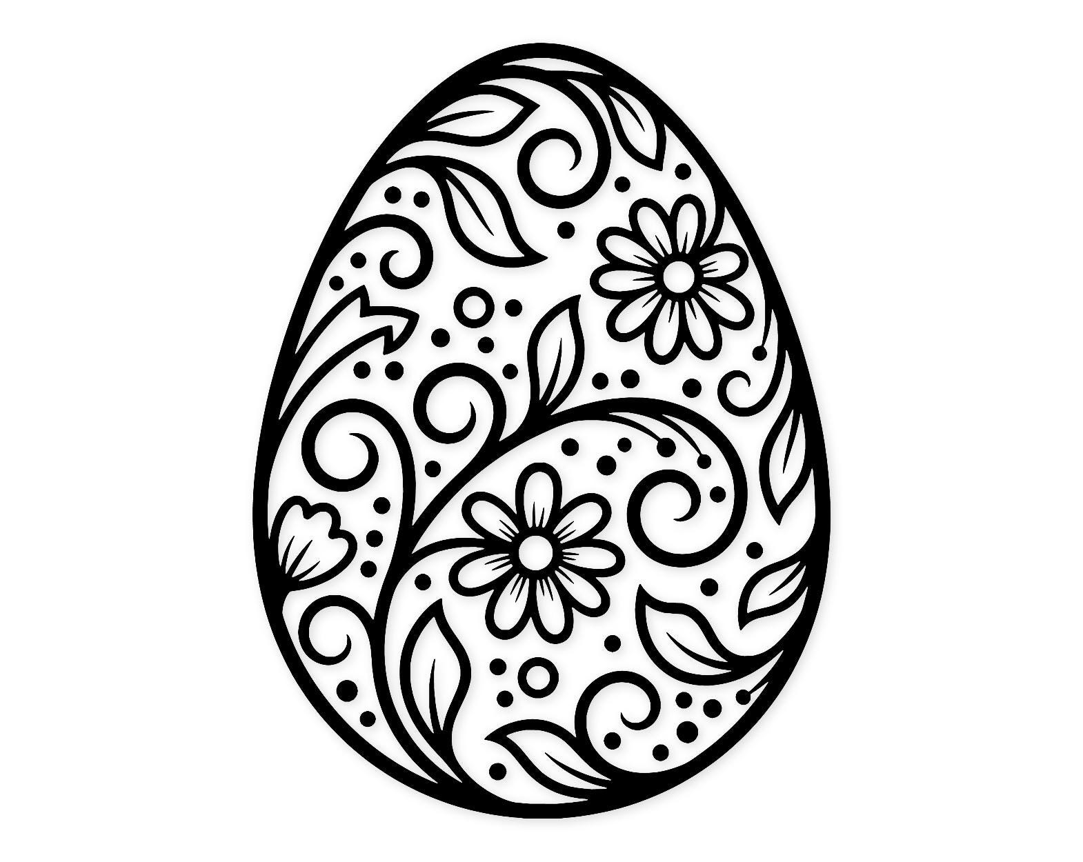 Easter Egg Icon Svg Png: Bold Outline For Crafting