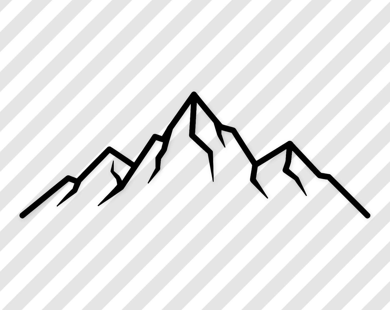 Mountain Range Digital Artwork: Svg Png Dxf Vector Outline