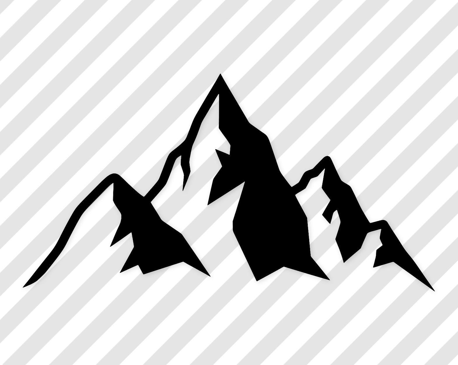 Mountain Peaks Wall Art: Black And White Vector Illustration
