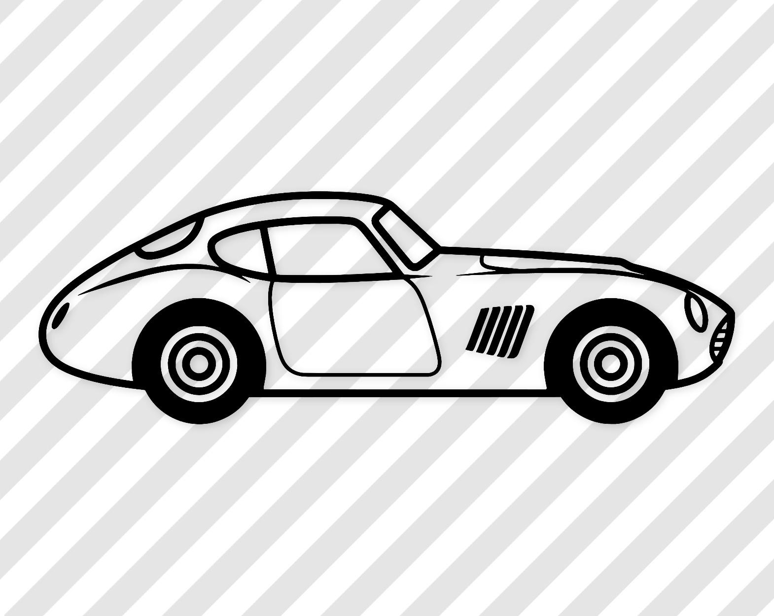 Vintage Sport Car Art: Black And White Vector Illustration