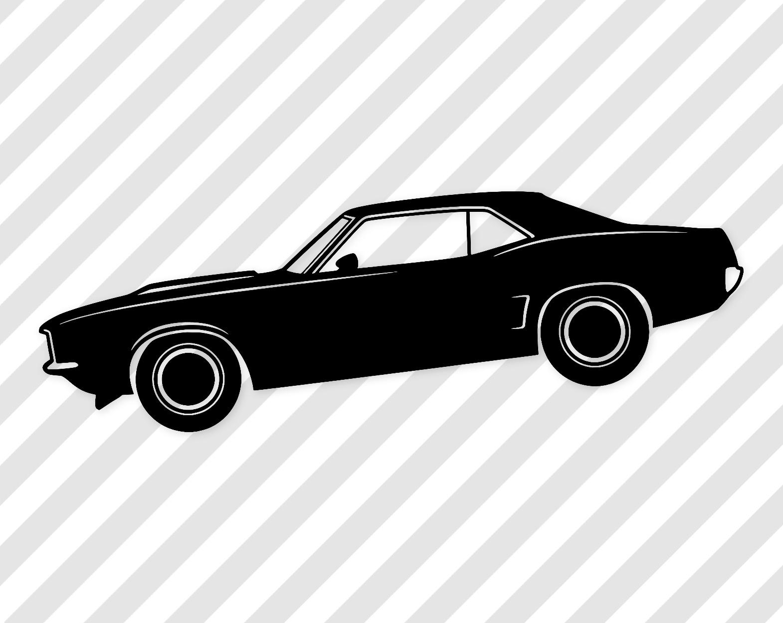 Muscle Car Silhouette: Black And White Digital Artwork