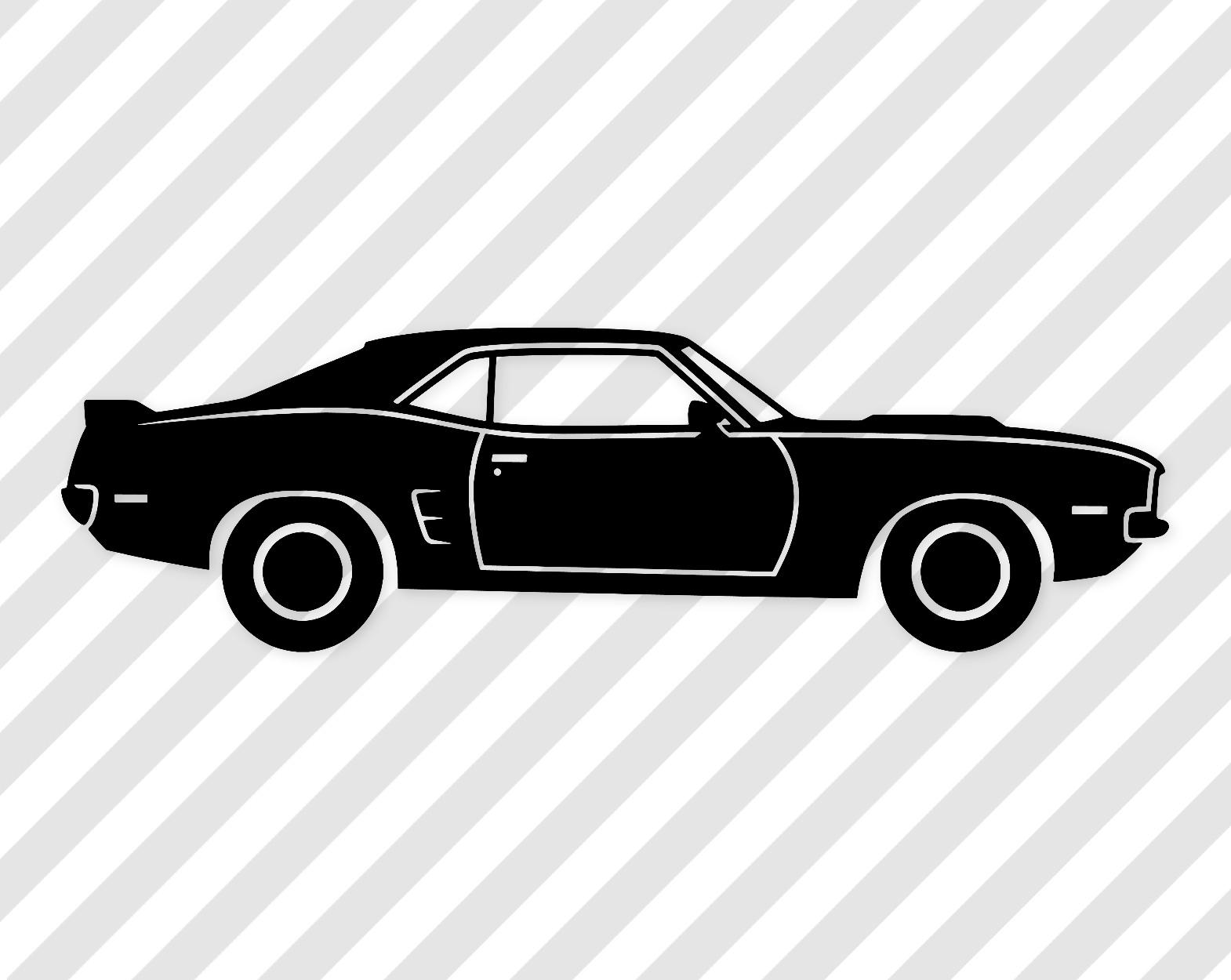 Muscle Car Silhouette Art: Black And White Vector Illustration