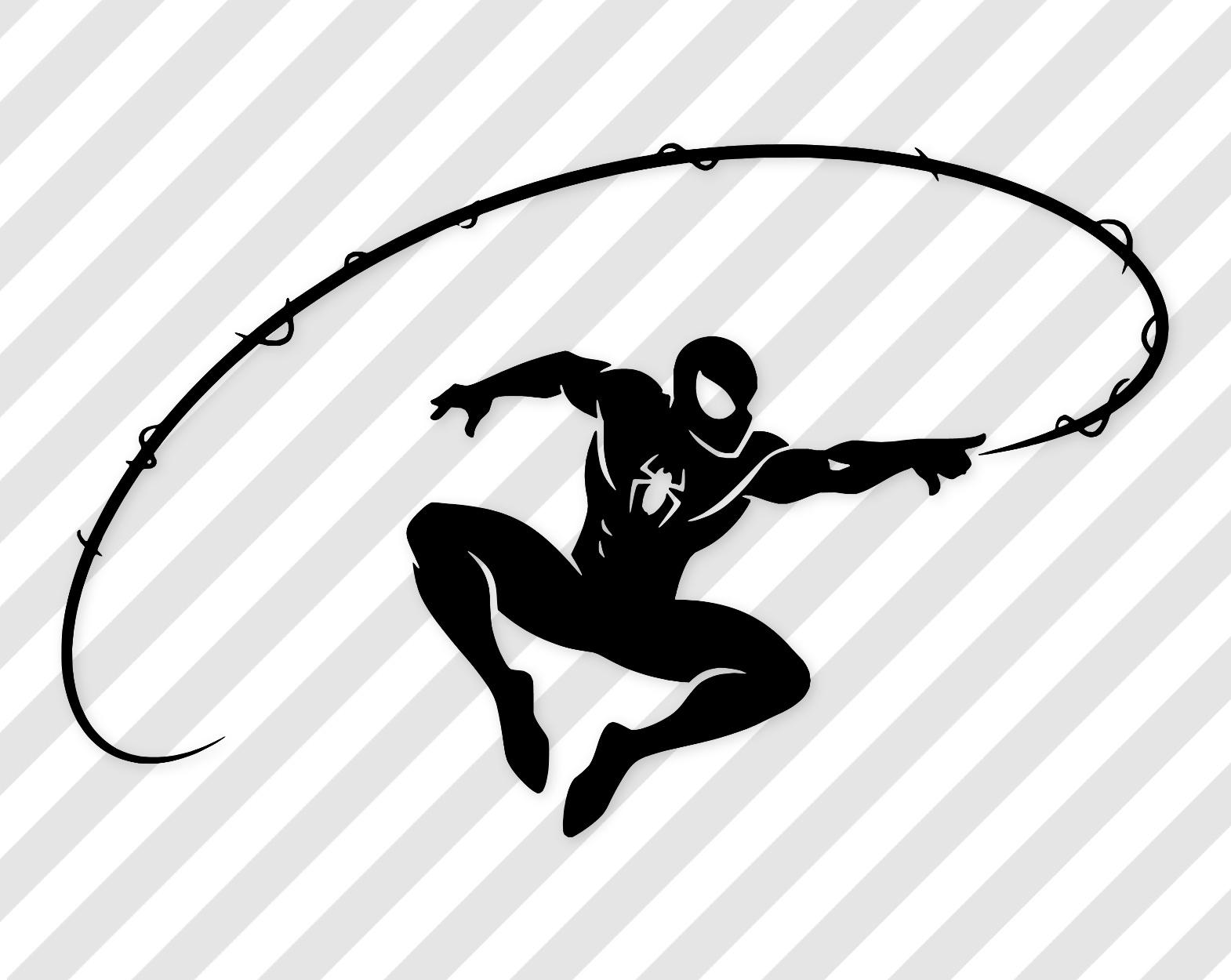 Spiderman Silhouette Art: High Contrast Black And White Digital Download