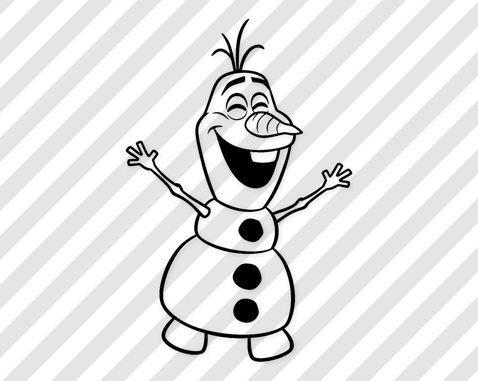 Olaf Digital Artwork: Black-And-White Line Art Illustration