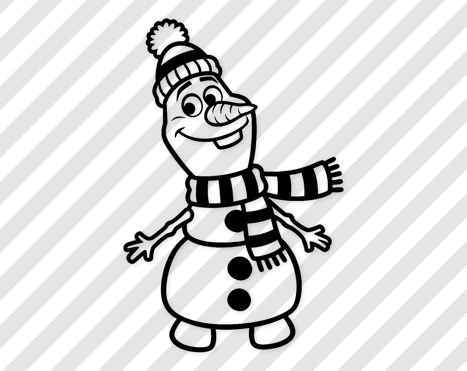 Snowman Digital Art: Black-And-White Vector Illustration