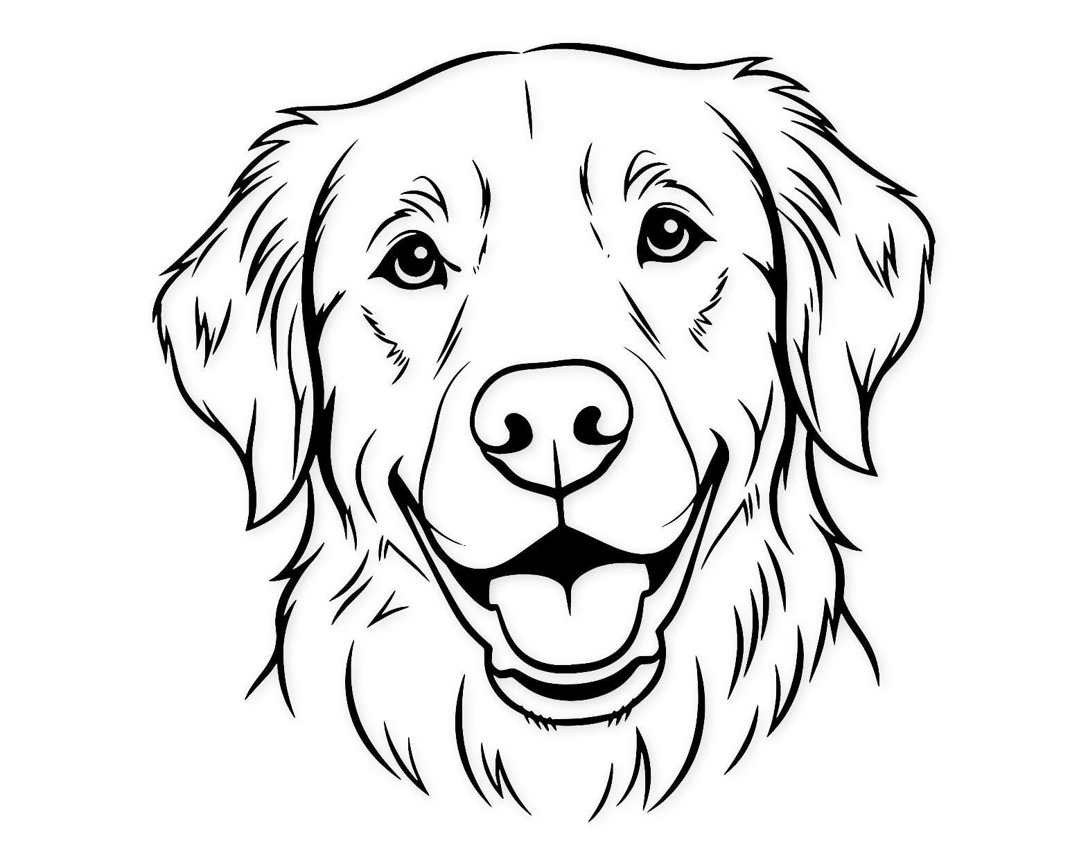 Golden Retriever Portrait Svg Png: High Contrast Cut File For T-Shirts