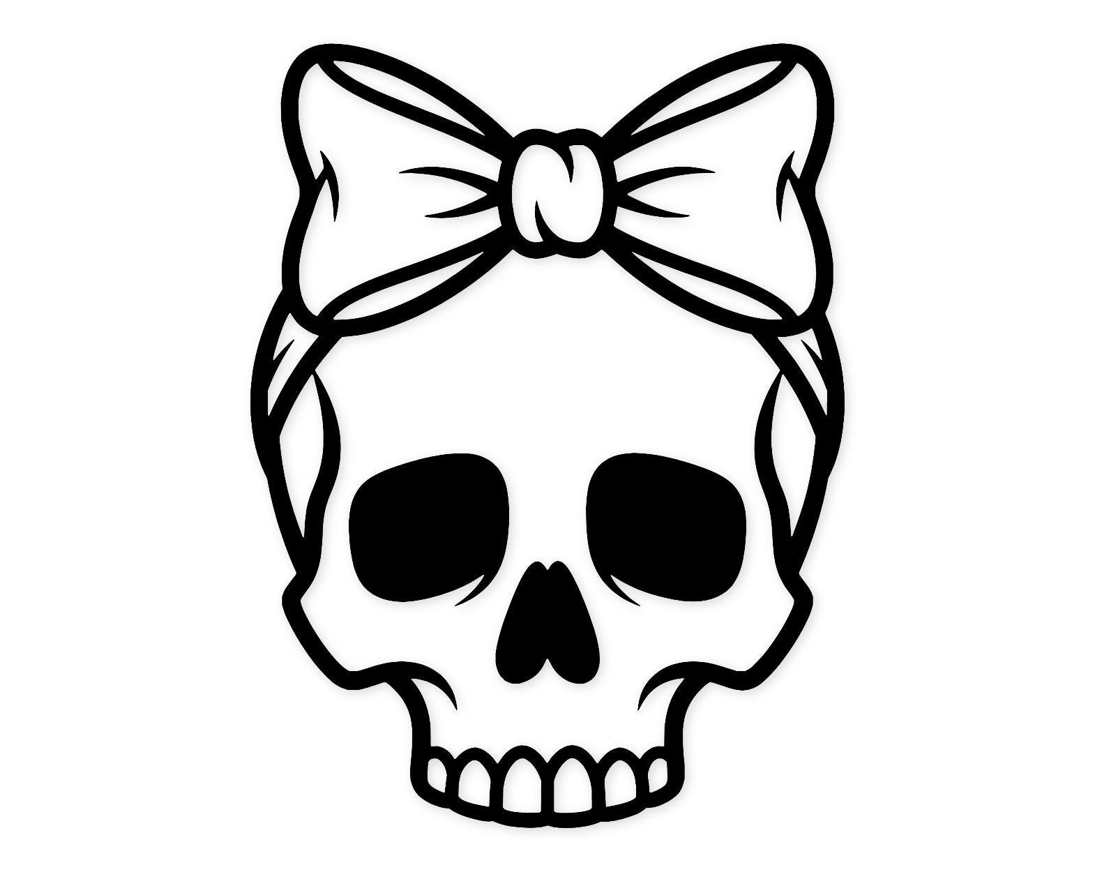 Skull Head With Bow Top Svg Png: Cut Ready Digital Design For Cricut Silhouette