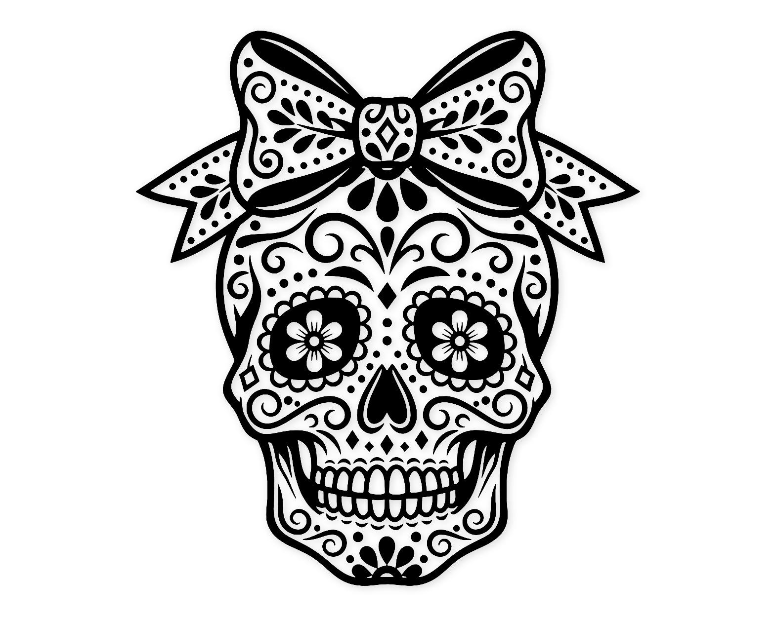 Day Of The Dead Skull Svg Png: Bold Lines For Wall Art
