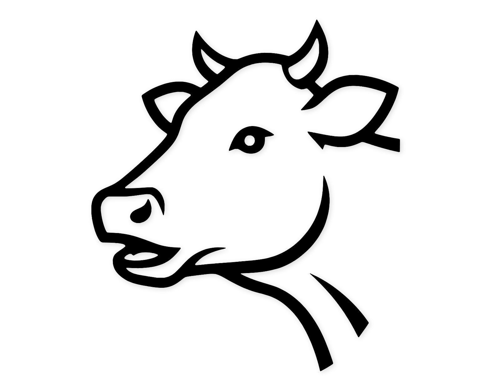 Chewing Cow Svg Png: Bold Outline Digital Design For T-Shirts