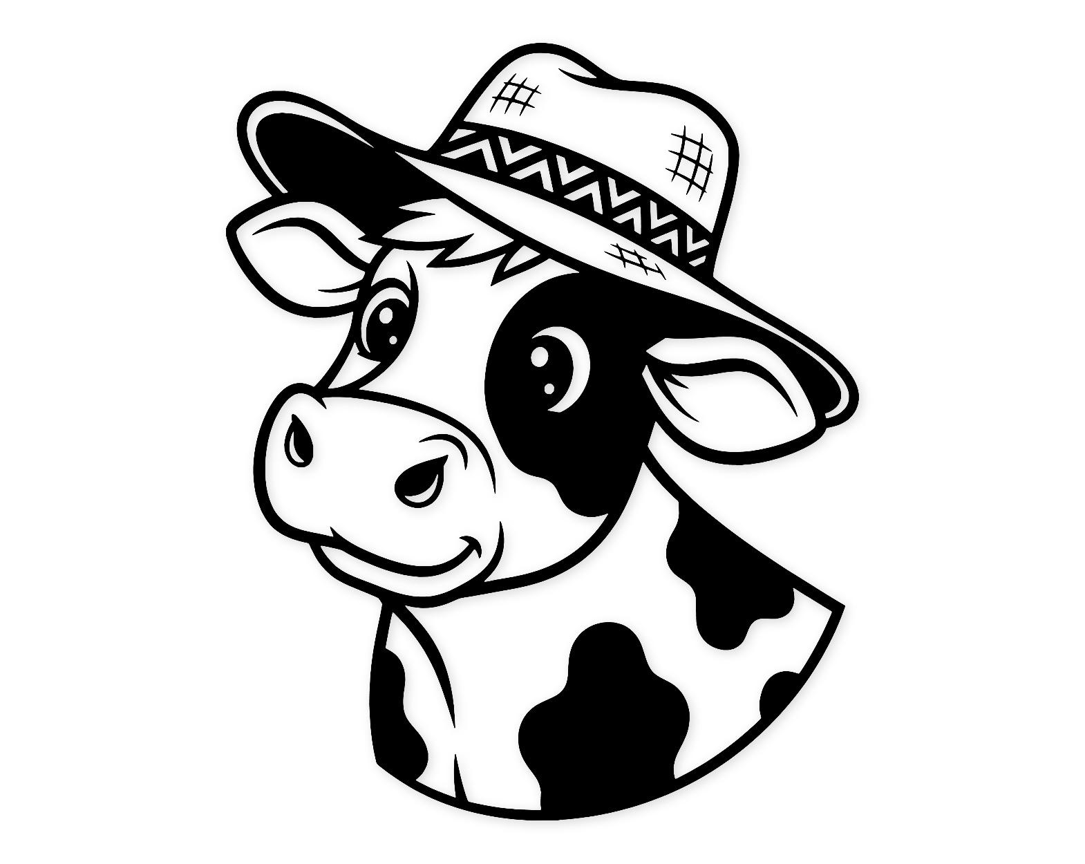 Cow Farmer Hat Svg Png: Cut Ready Digital Design For Cricut Silhouette
