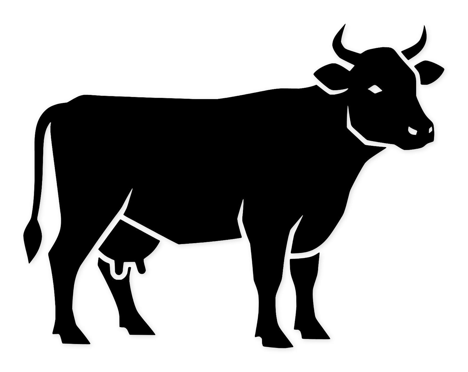 Cow Farm Animal Svg Png: Bold Black & White Design For T-Shirts